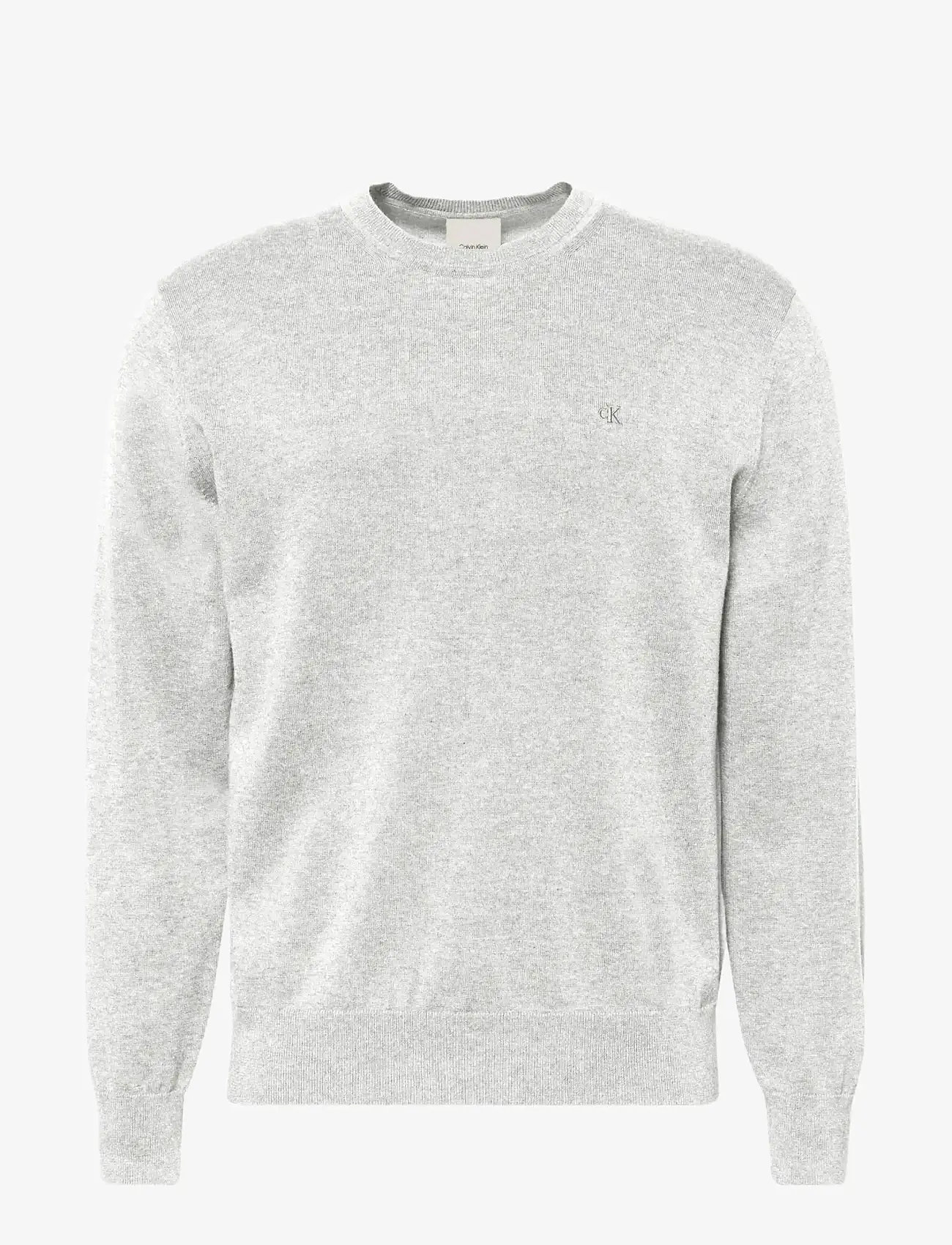 Calvin Klein - LS SUPIMA COTTON CREW 14GG - rundhals - snow heather - 1