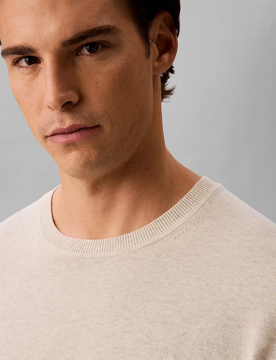 Calvin Klein - LS SUPIMA COTTON CREW 14GG - rundhals - snow heather - 3