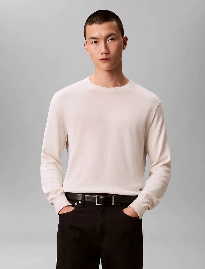 Calvin Klein - LS SUPIMA COTTON CREW 14GG - rundhals - tofu - 3