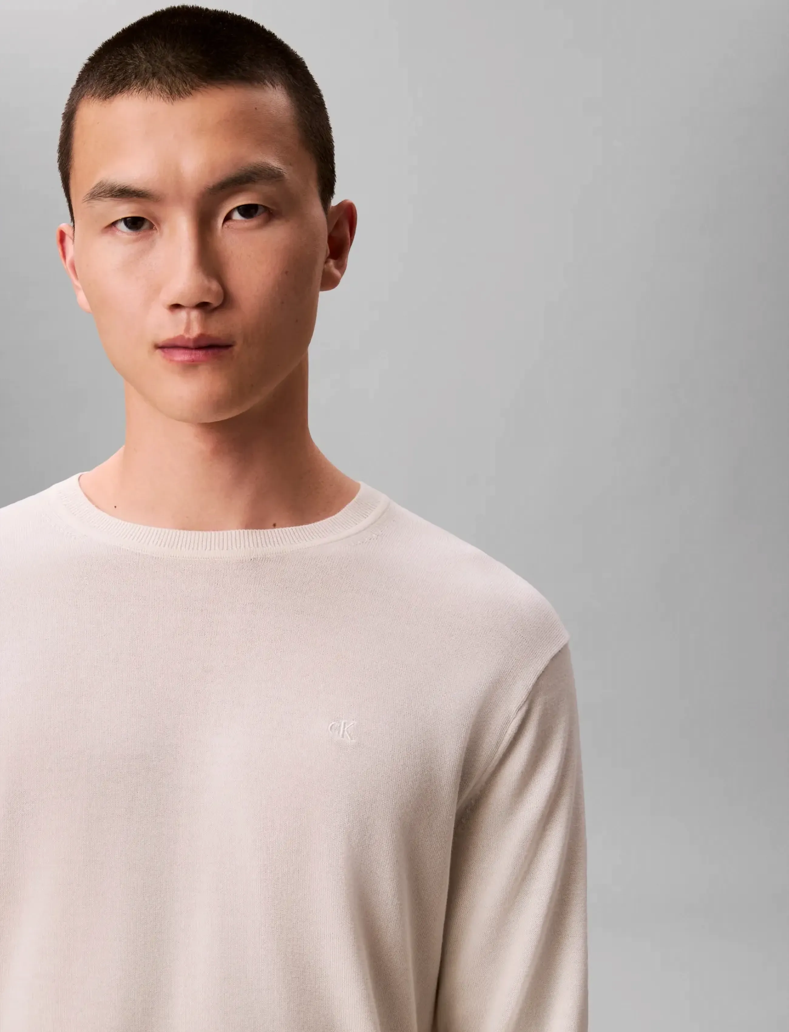 Calvin Klein Ls Supima Cotton Crew 14Gg långärmade t-shirts herr – bild 8