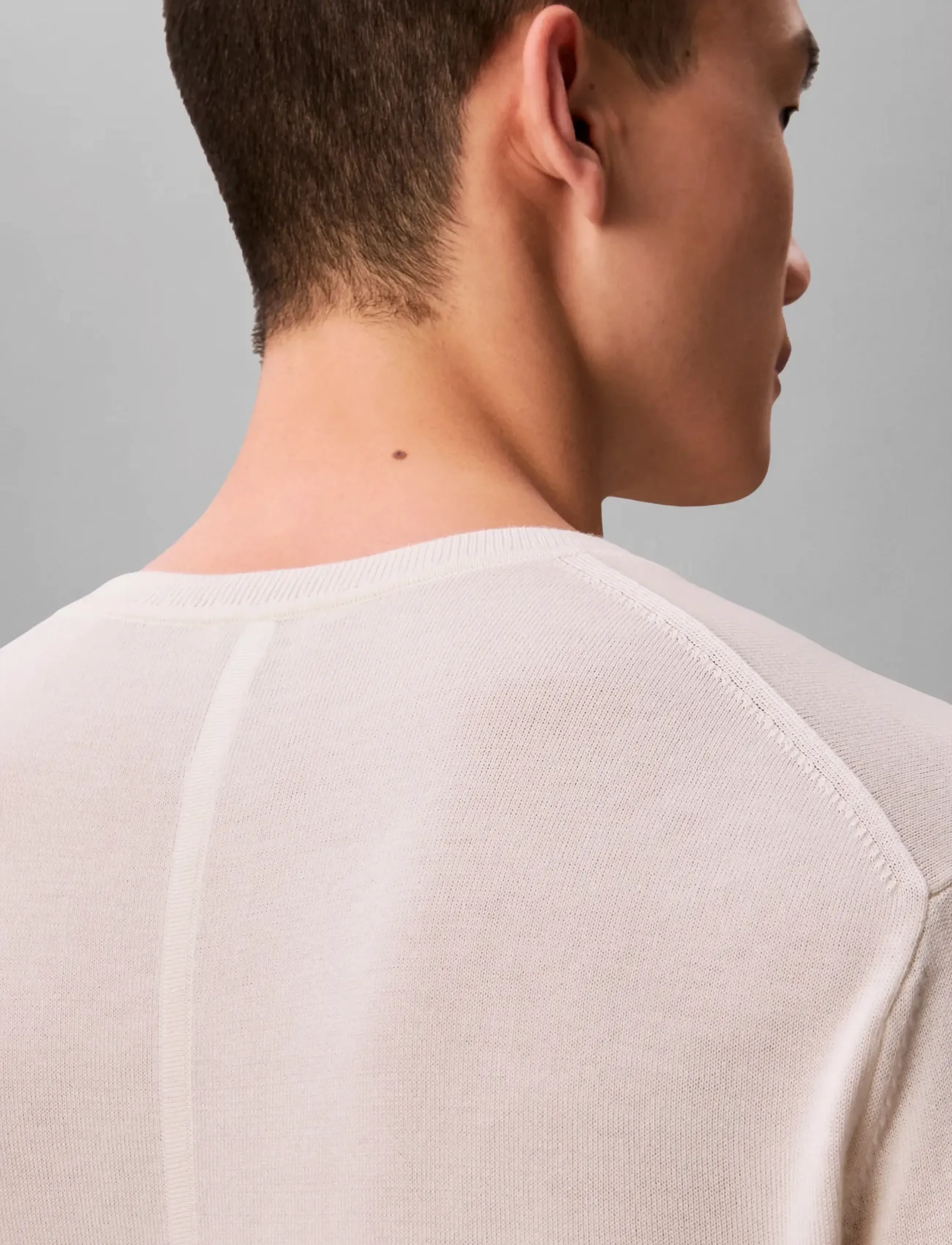 Calvin Klein - LS SUPIMA COTTON CREW 14GG - Ümmarguse kaelusega kudumid - tofu - 4