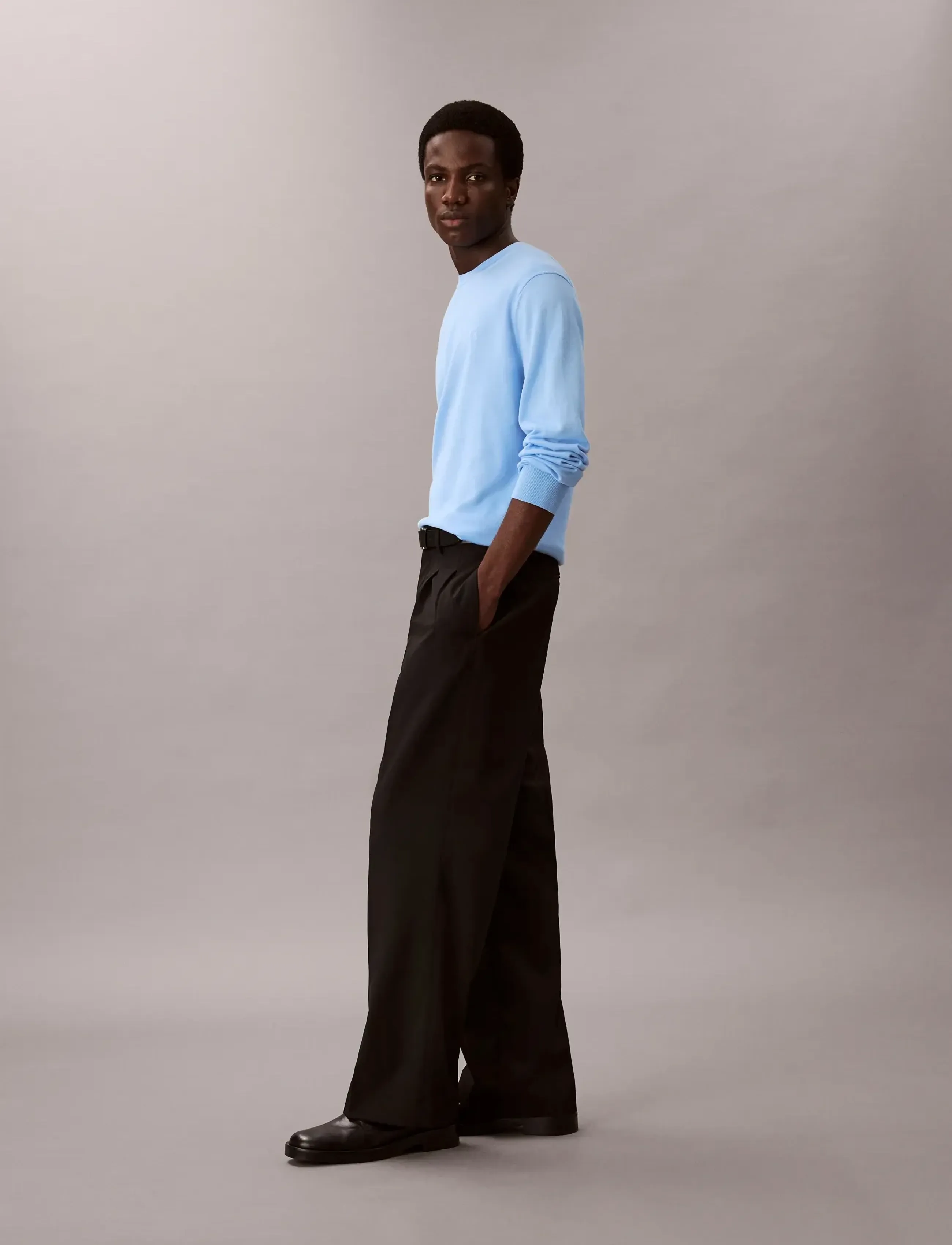 Calvin Klein - LS SUPIMA COTTON CREW 14GG - Ümmarguse kaelusega kudumid - track blue - 3