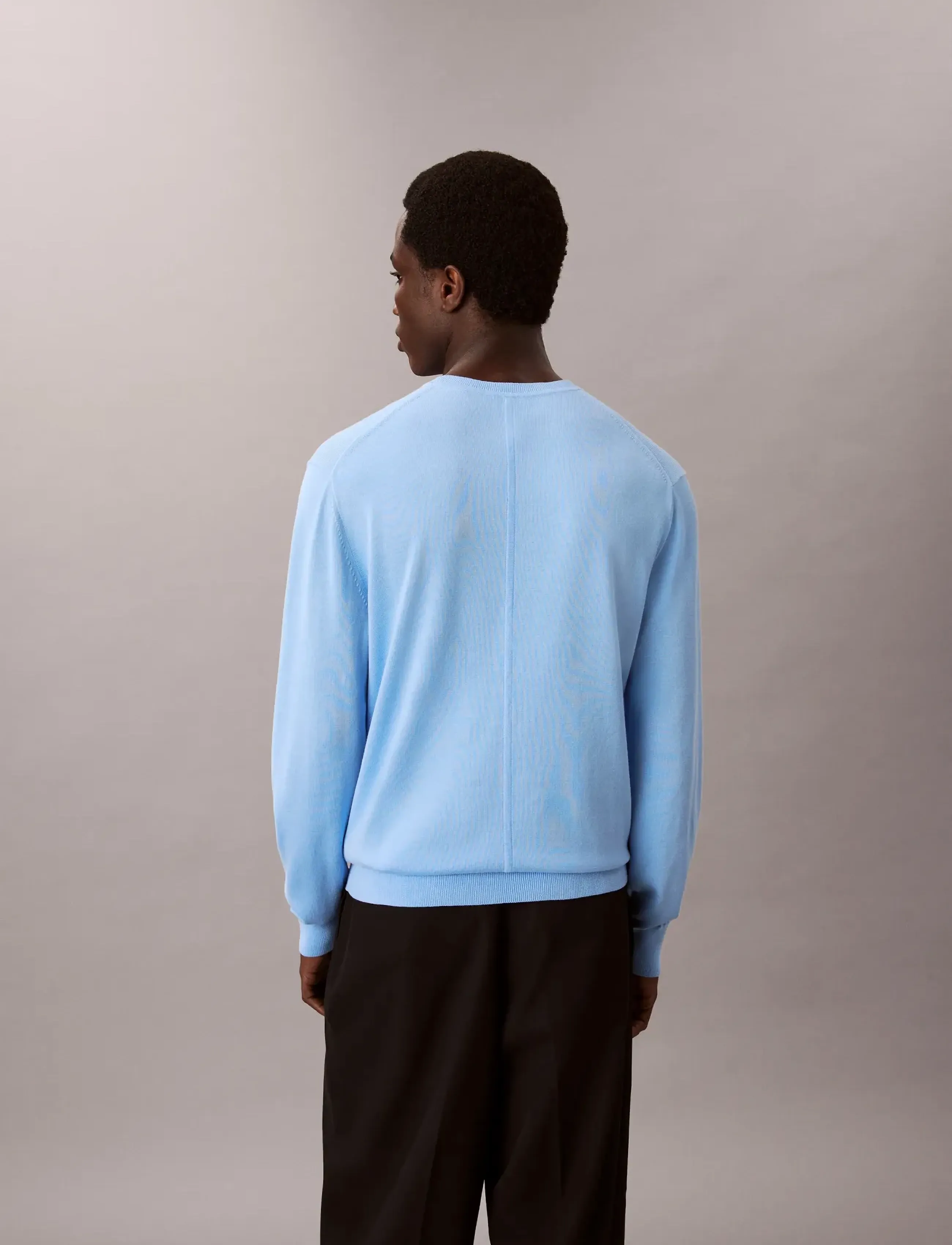 Calvin Klein - LS SUPIMA COTTON CREW 14GG - Ümmarguse kaelusega kudumid - track blue - 4