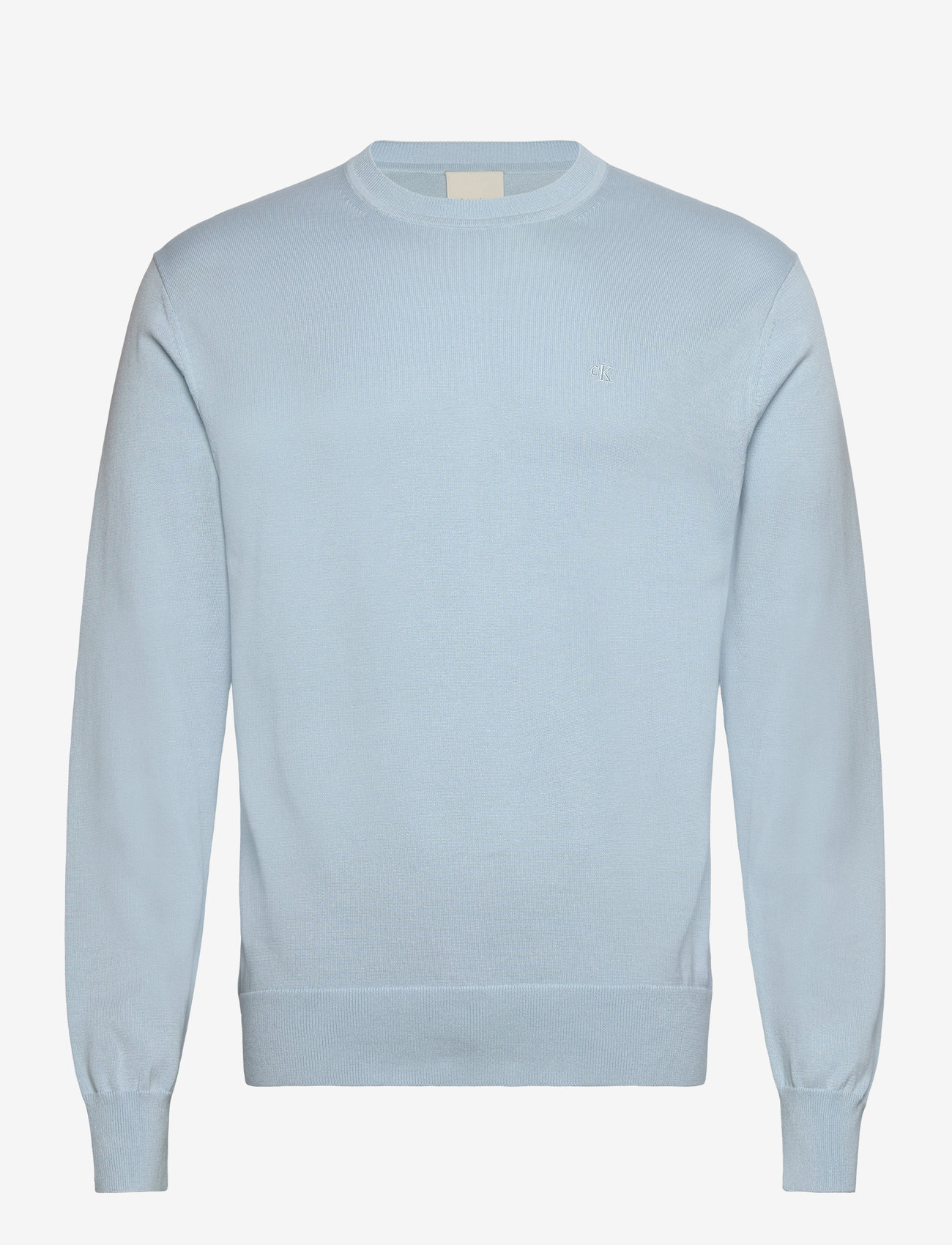 Calvin Klein - LS SUPIMA COTTON CREW 14GG - efterårstøj - winter sky - 0