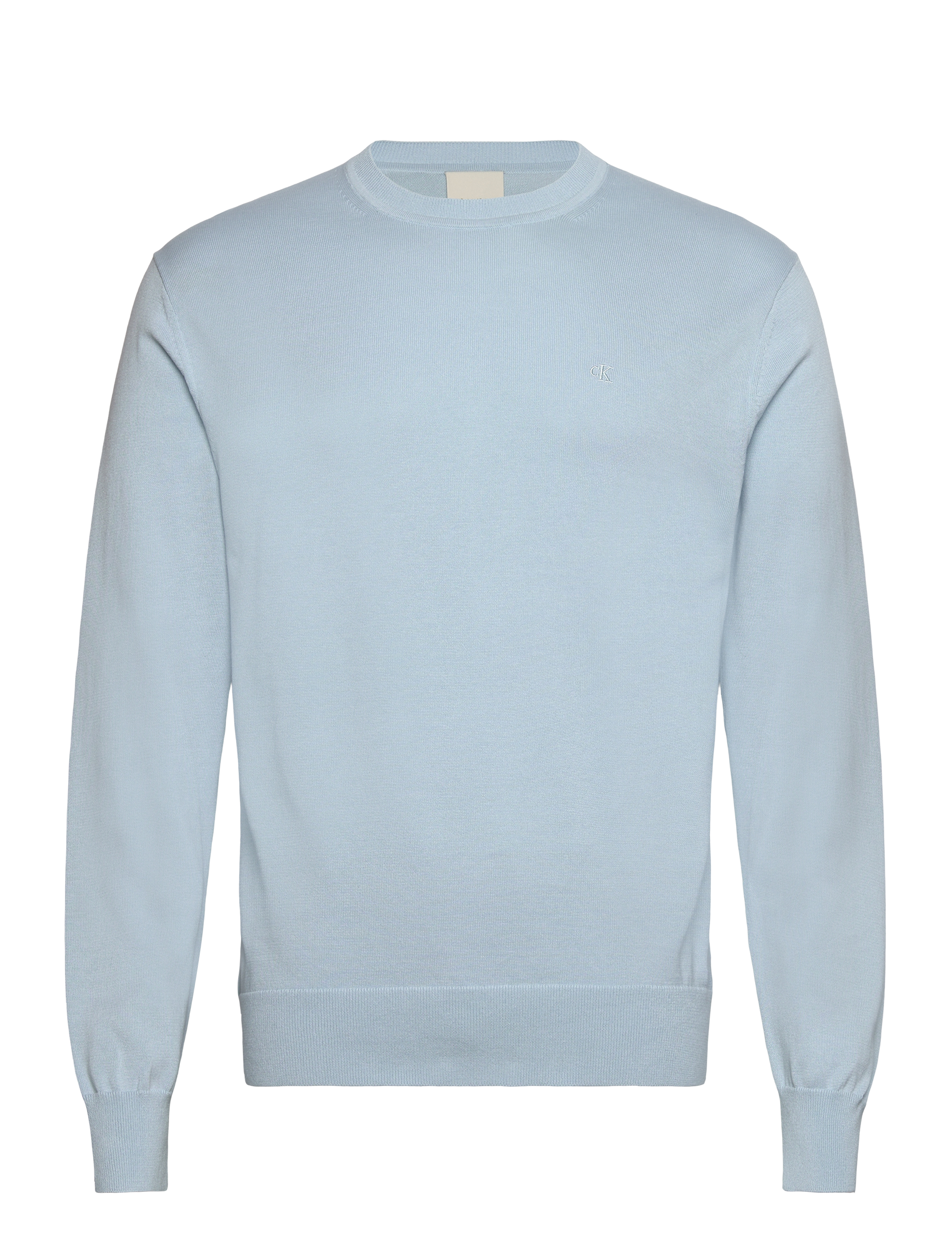 Calvin Klein LS SUPIMA COTTON CREW 14GG - Kudumid - WINTER SKY / white