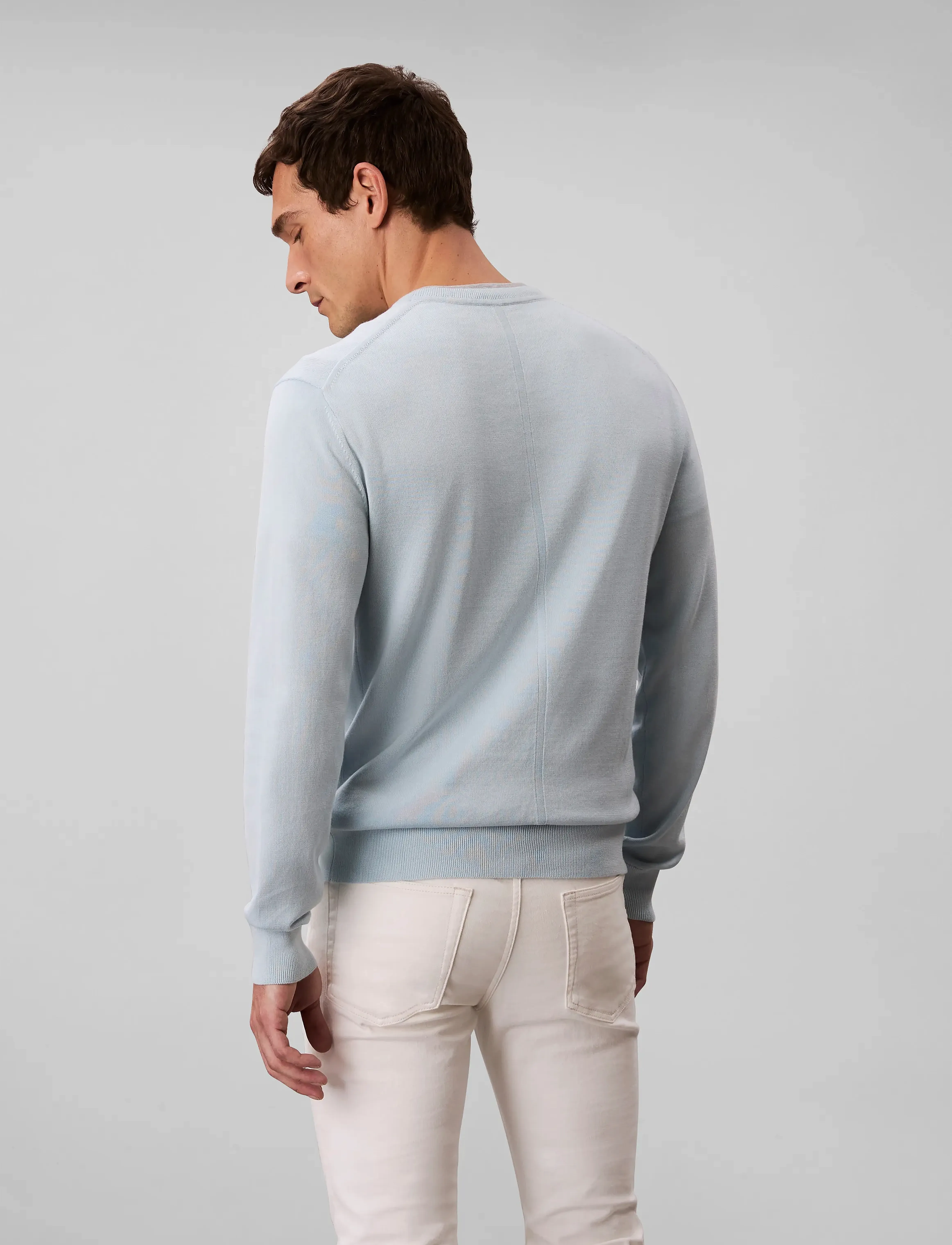 Calvin Klein - LS SUPIMA COTTON CREW 14GG - rundhalsad - winter sky - 2
