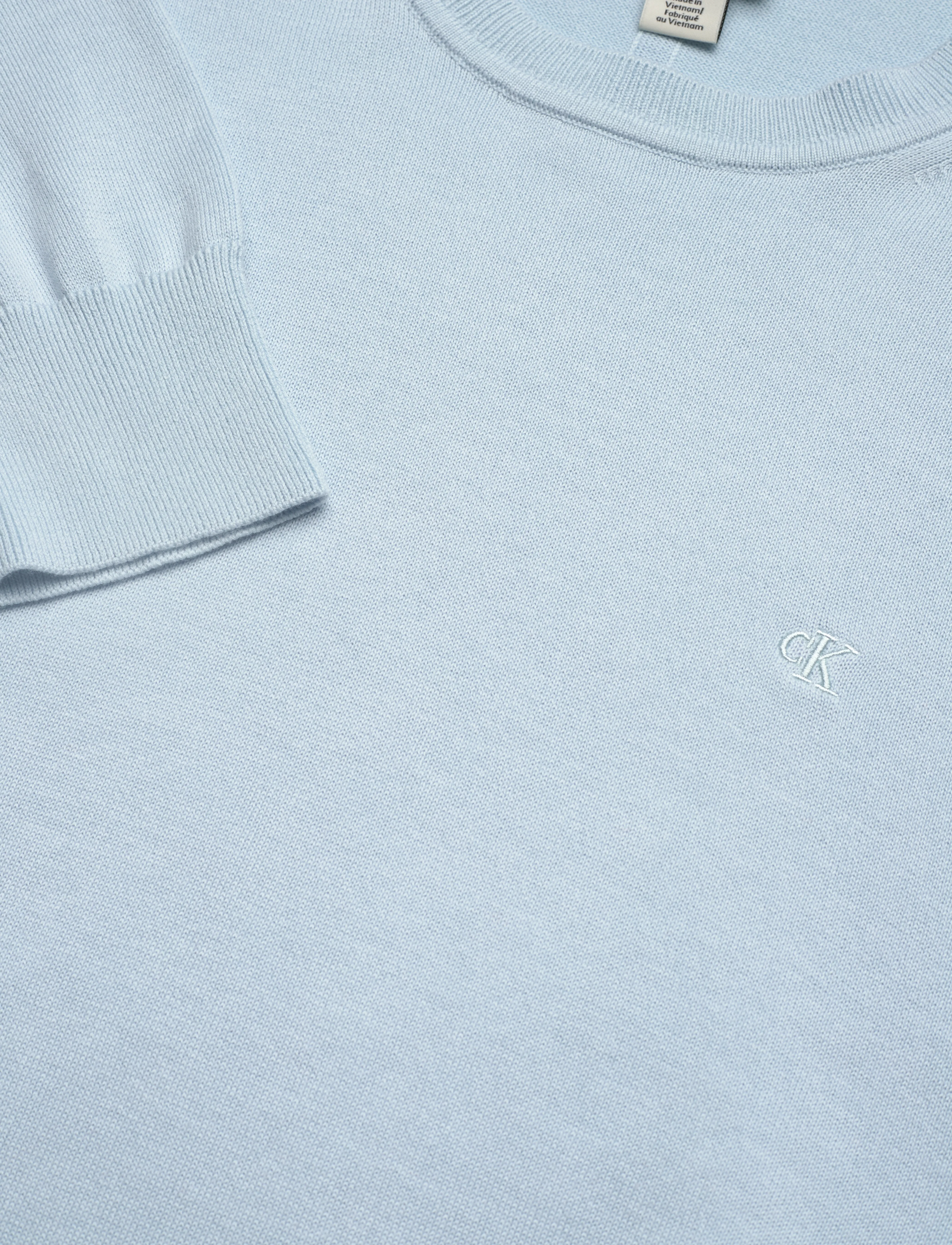 Calvin Klein - LS SUPIMA COTTON CREW 14GG - rundhalsad - winter sky - 3
