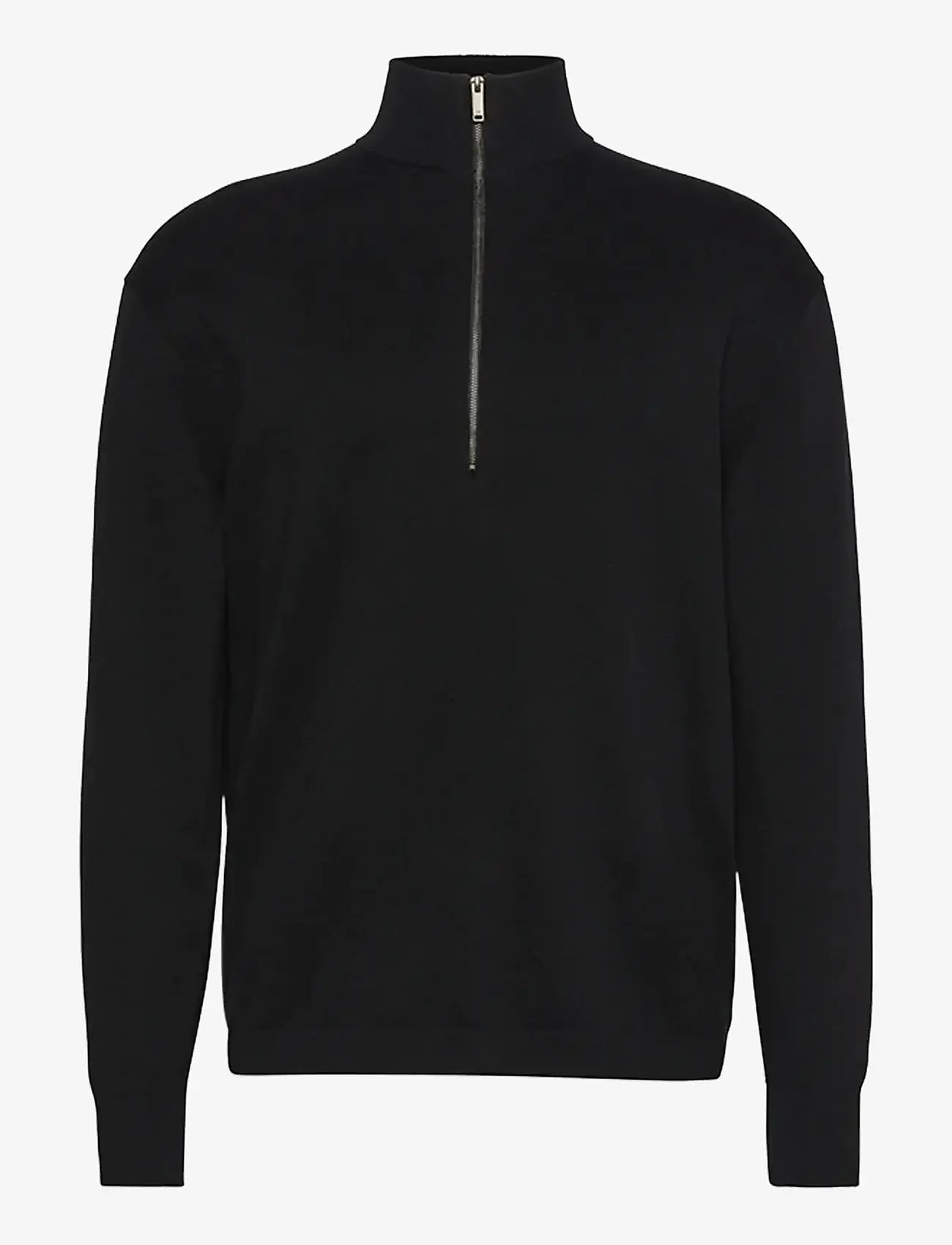 Calvin Klein - LS SUPIMA QZ SWEATER 12GG - halfzip strik - black - 1