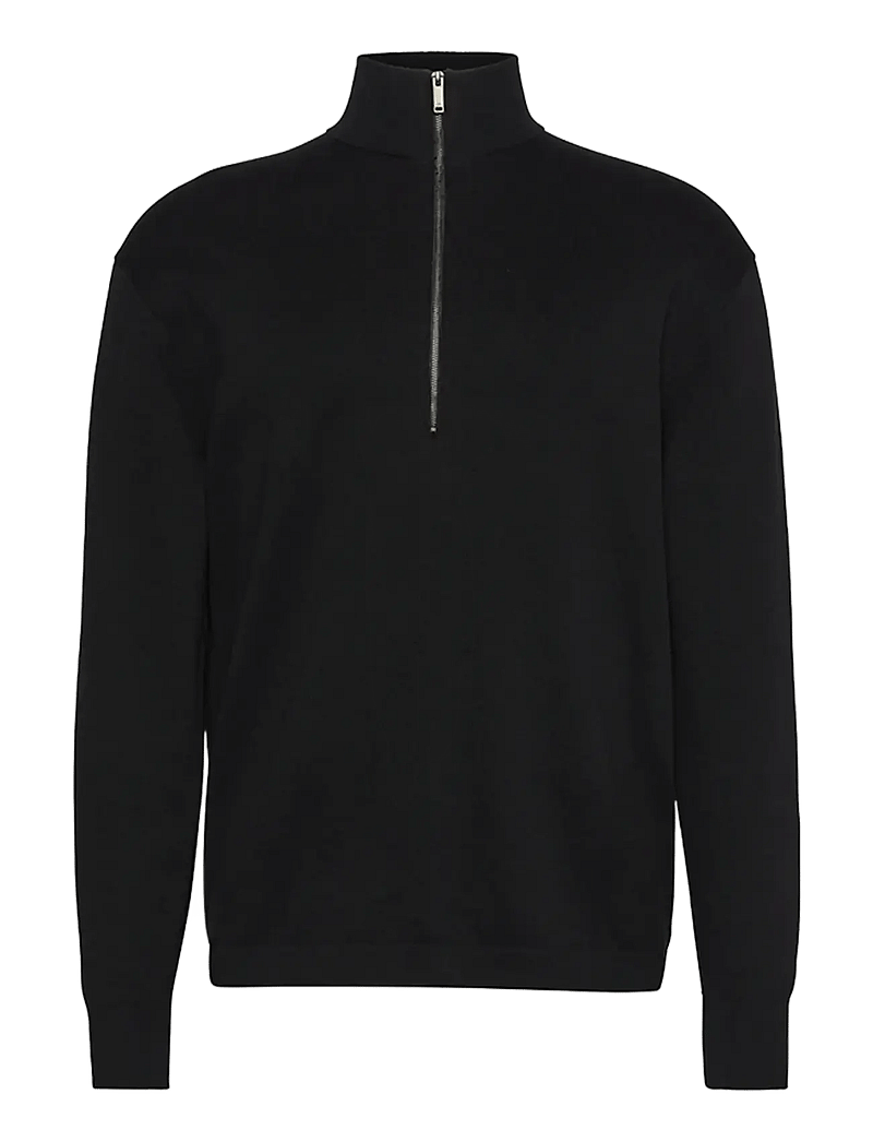 Calvin Klein - LS SUPIMA QZ SWEATER 12GG - halfzip strik - black - 1