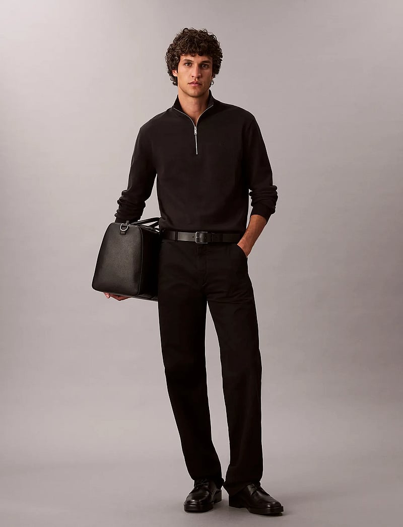 Calvin Klein - LS SUPIMA QZ SWEATER 12GG - halfzip strik - black - 2