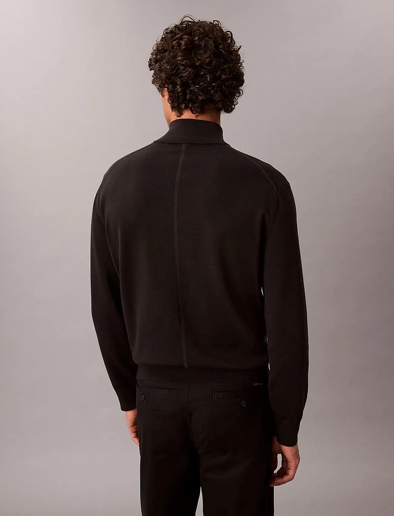 Calvin Klein - LS SUPIMA QZ SWEATER 12GG - halfzip strik - black - 4