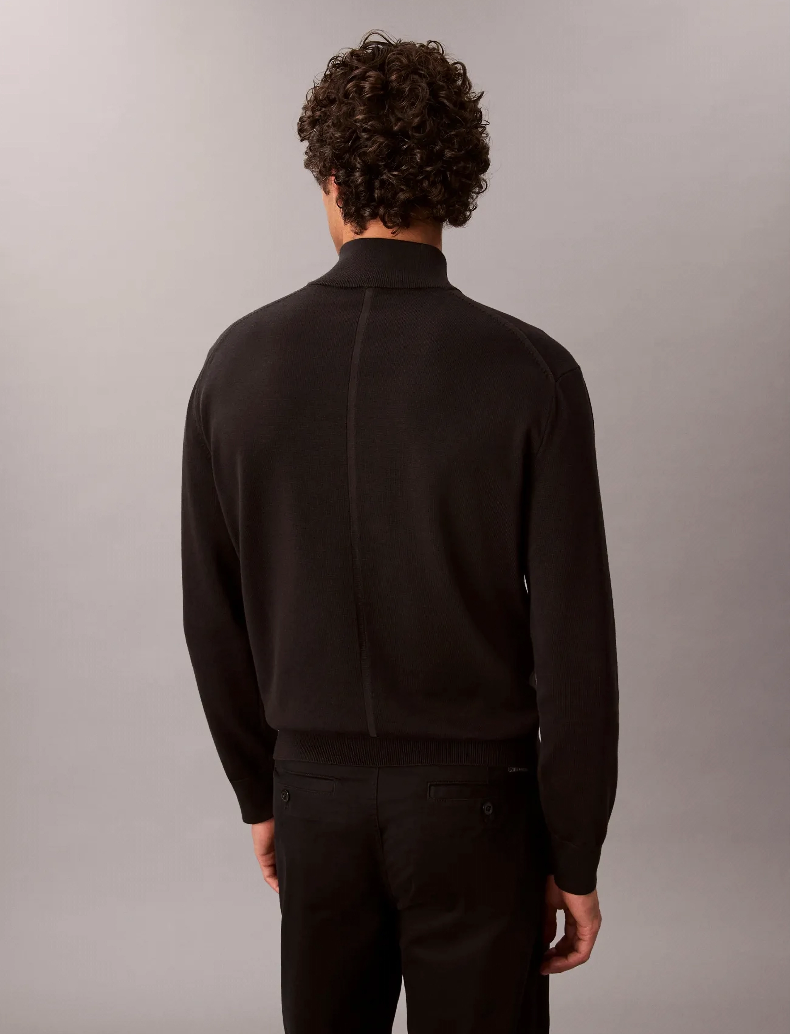 Calvin Klein - LS SUPIMA QZ SWEATER 12GG - pullover mit halbem reißverschluss - black - 4
