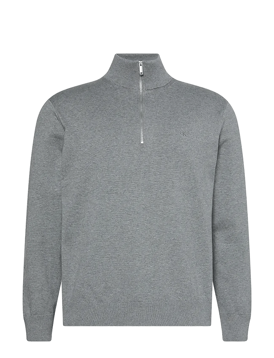Calvin Klein - LS SUPIMA QZ SWEATER 14 GG - pullover mit halbem reißverschluss - medium grey heather - 1