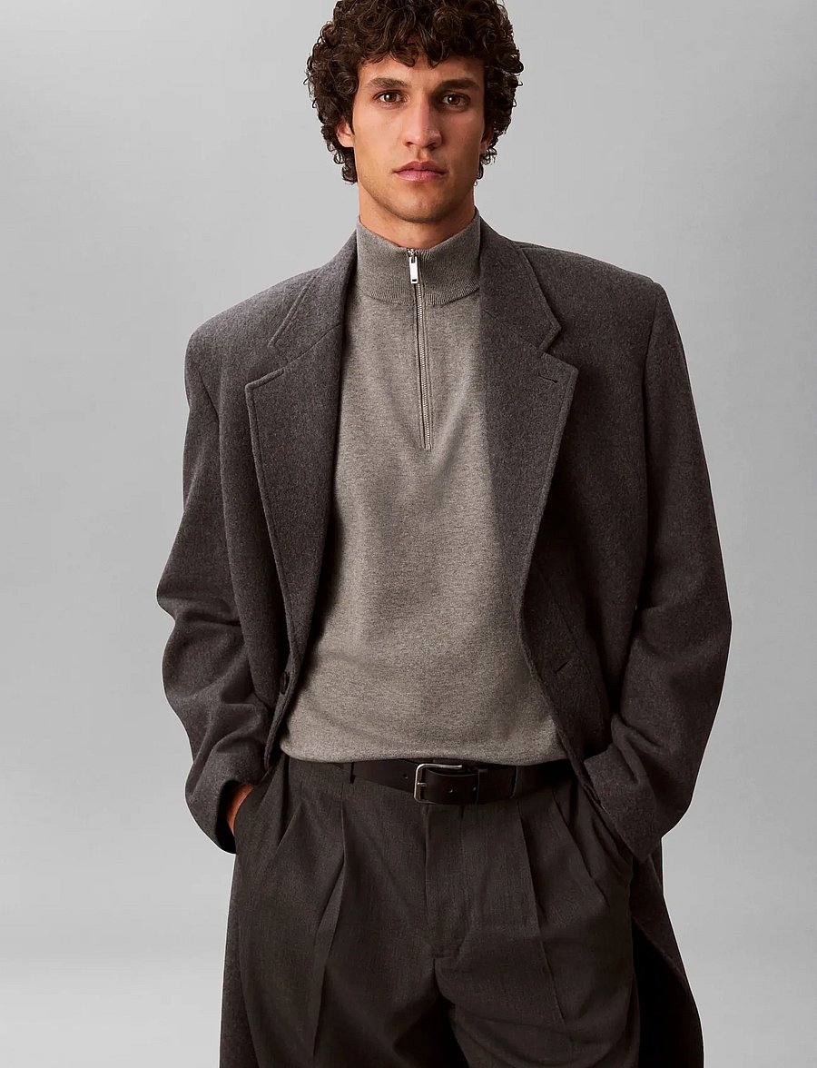 Calvin Klein - LS SUPIMA QZ SWEATER 14 GG - pullover mit halbem reißverschluss - medium grey heather - 4