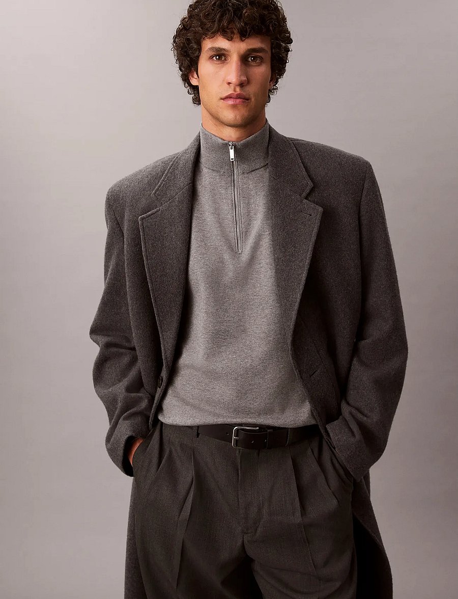 Calvin Klein - LS SUPIMA QZ SWEATER 14 GG - pullover mit halbem reißverschluss - medium grey heather - 5