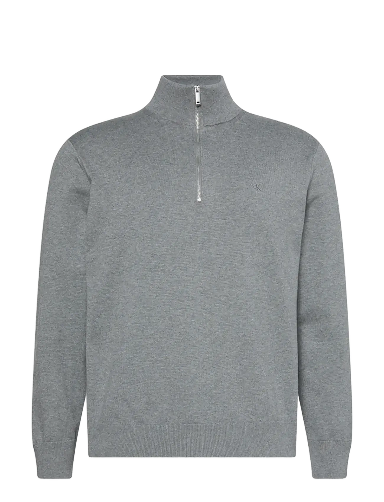 Calvin Klein LS SUPIMA QZ SWEATER 12GG - Kudumid - MEDIUM GREY HTR / grey