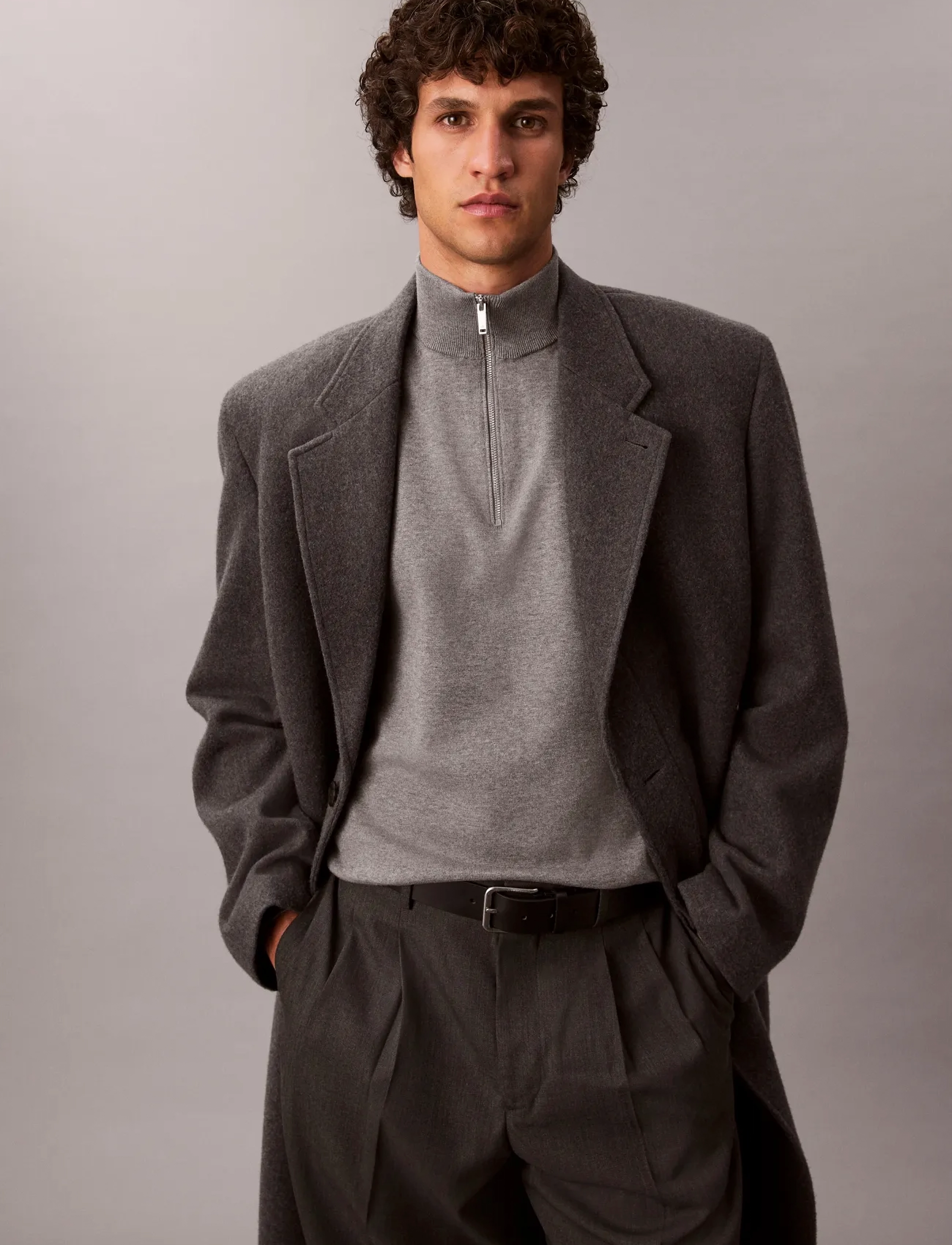 Calvin Klein - LS SUPIMA QZ SWEATER 12GG - tõmblukk-kaelusega džemprid - medium grey htr - 5