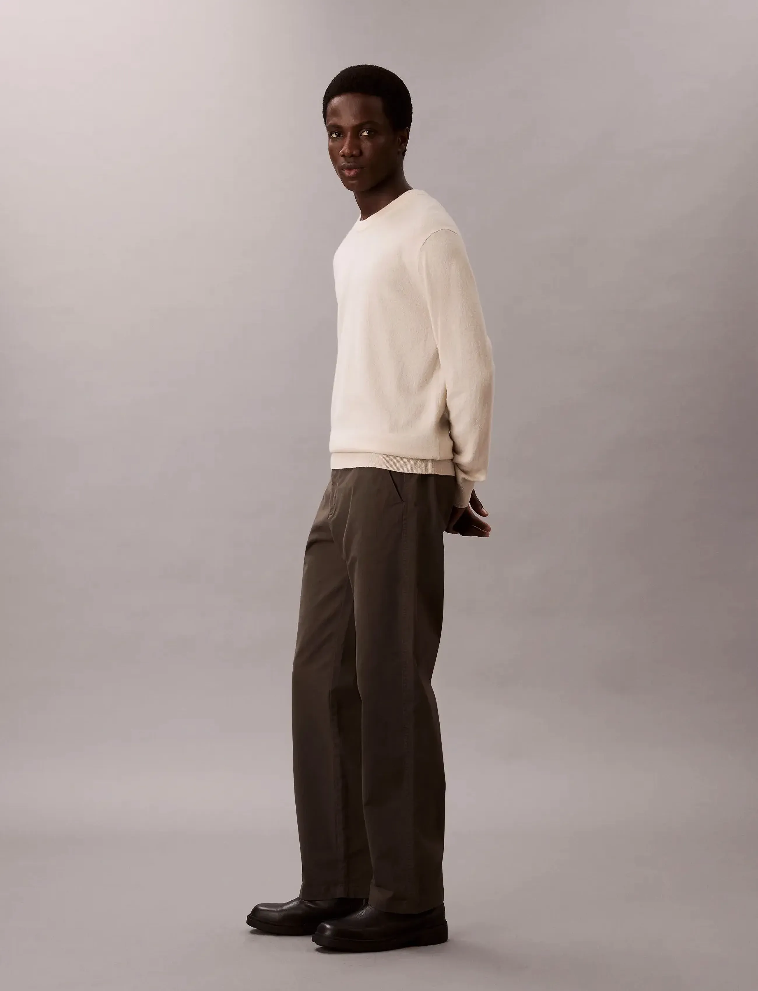 Calvin Klein - LS CLASSIC CASHMERE CREWNECK 12G - rund hals - birch - 2