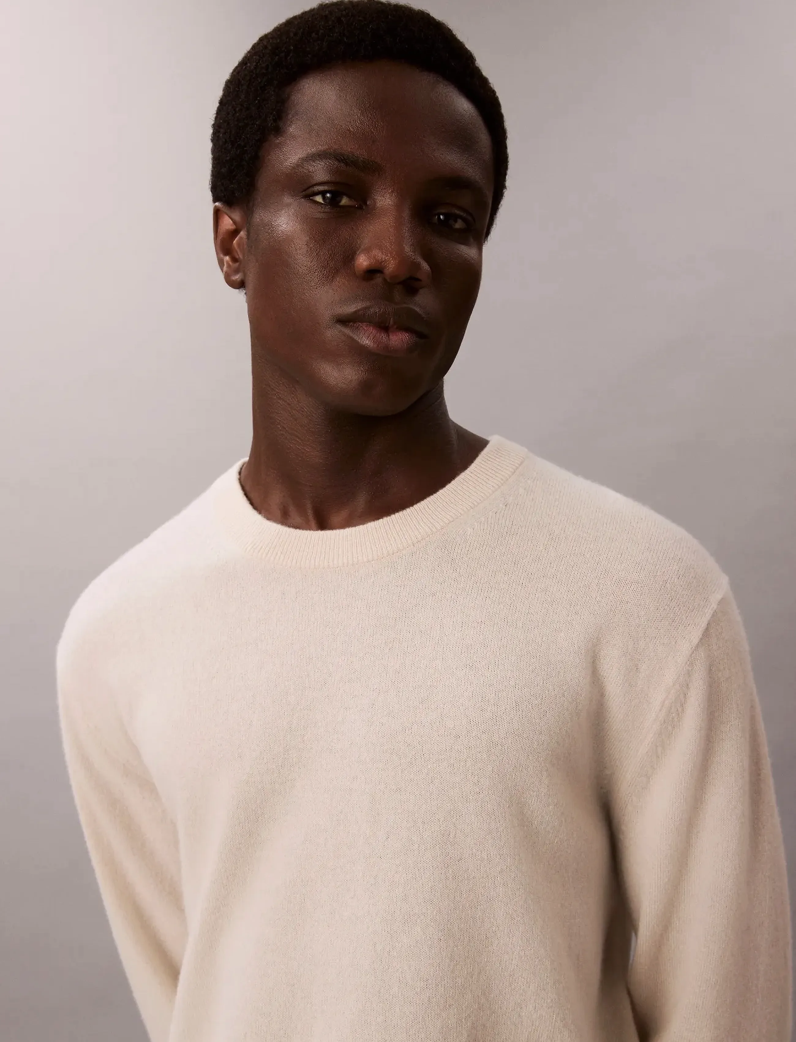 Calvin Klein - LS CLASSIC CASHMERE CREWNECK 12G - rund hals - birch - 3