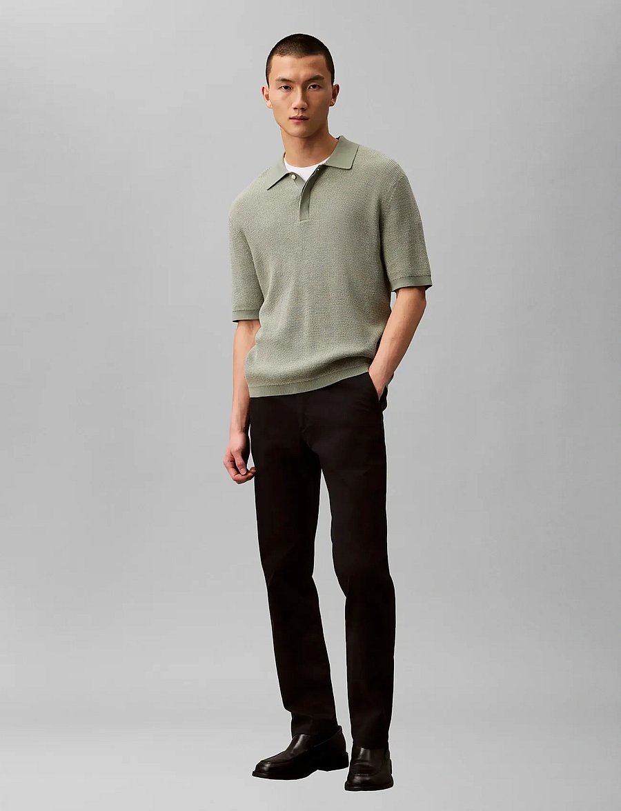 Calvin Klein - SLIM REFINED COTTON STRETCH TROU - chinos - black - 0