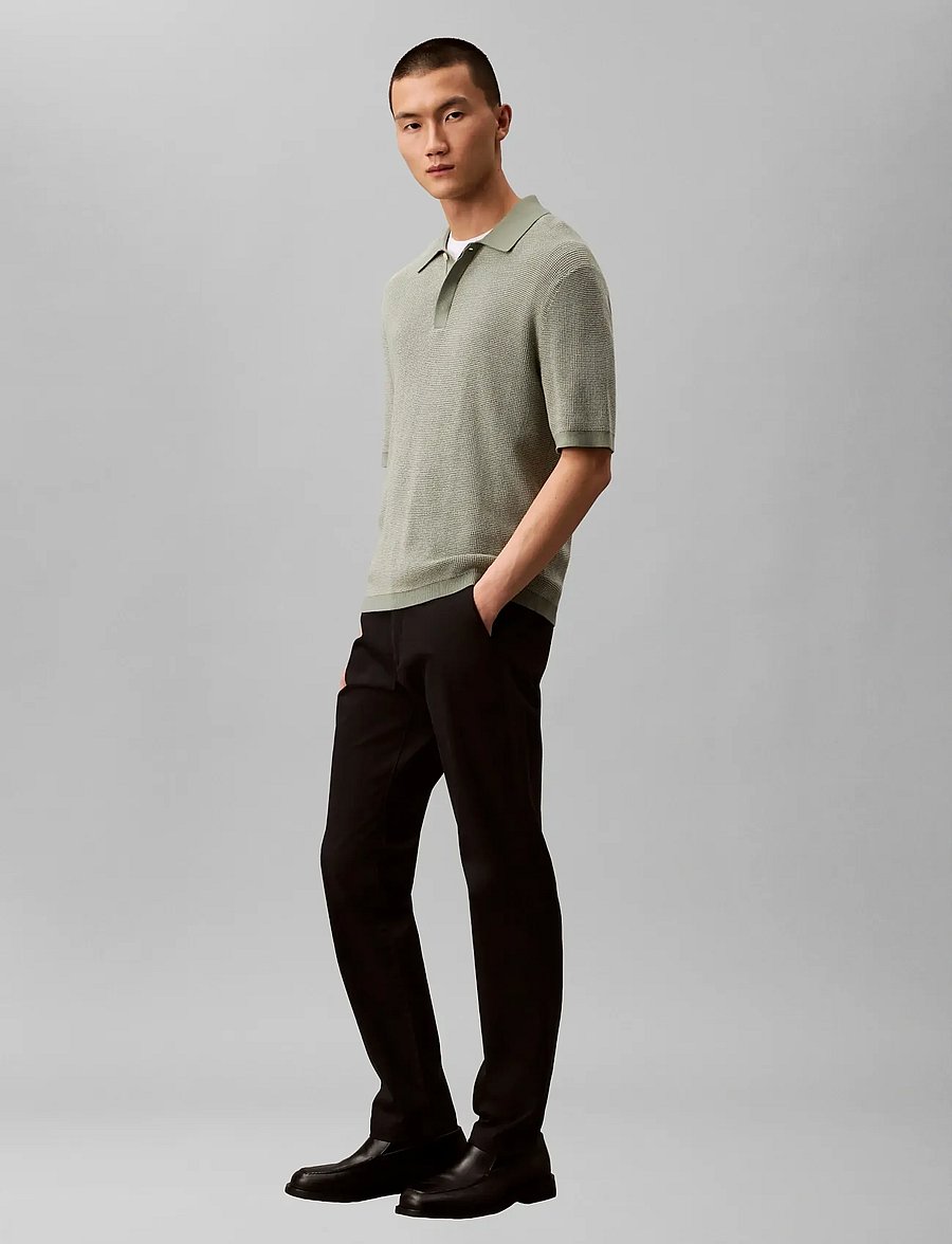 Calvin Klein - SLIM REFINED COTTON STRETCH TROU - chinos - black - 5
