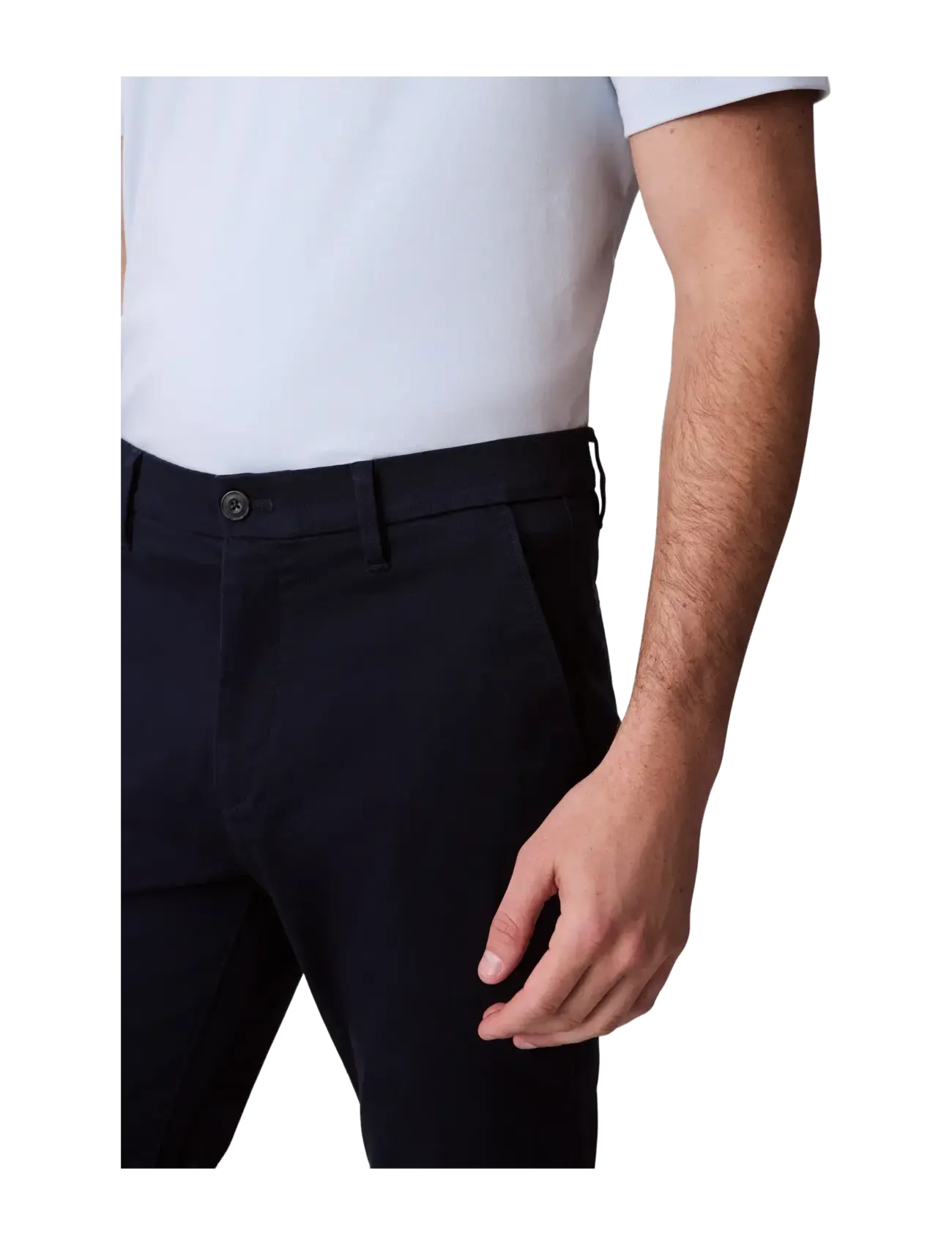 Calvin Klein SLIM REFINED COTTON STRETCH TROU - Chinos - DARK SAPPHIRE / black