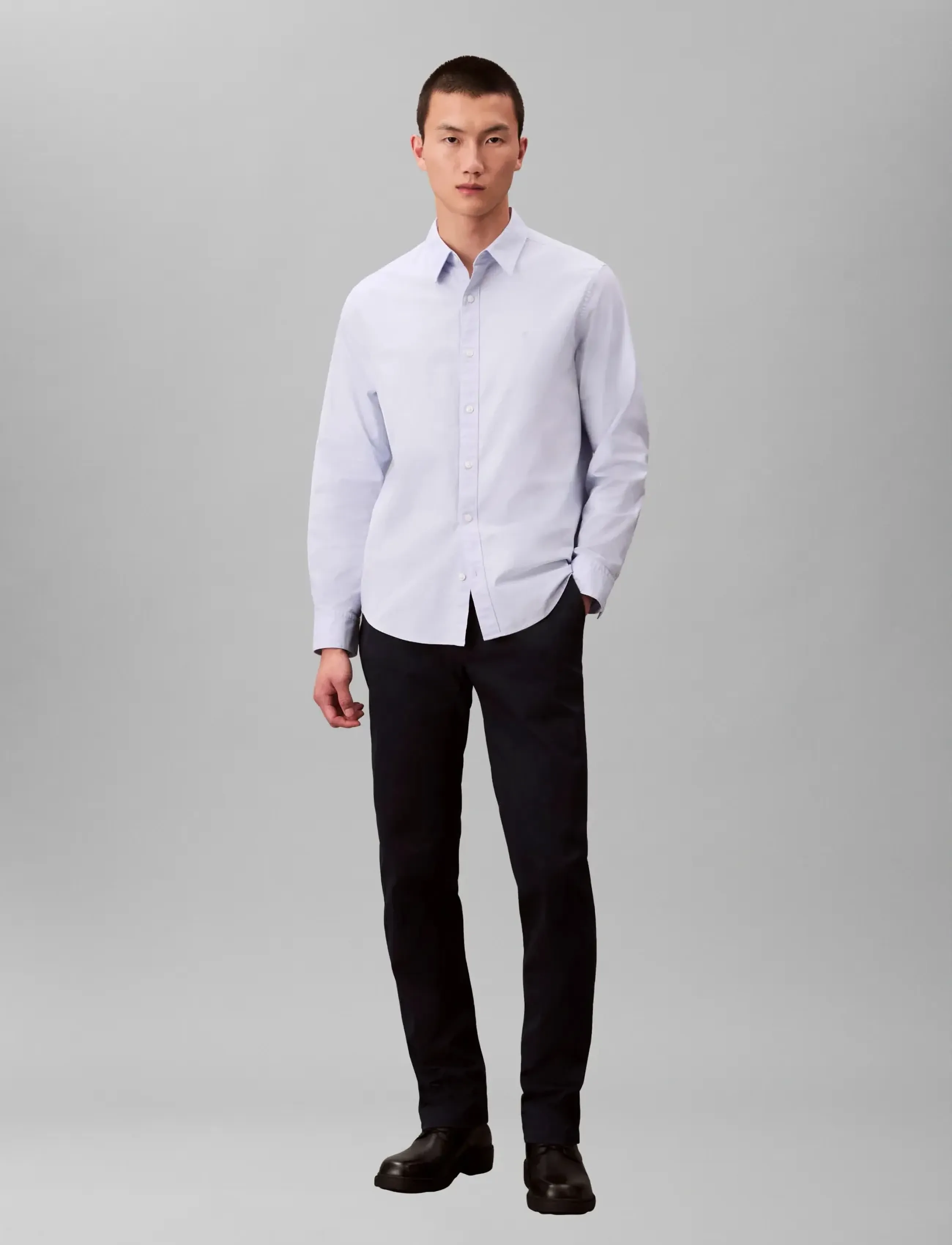 Calvin Klein SLIM RFND CTTN STRTCH TROUSER - Riided - DARK SAPPHIRE / navy