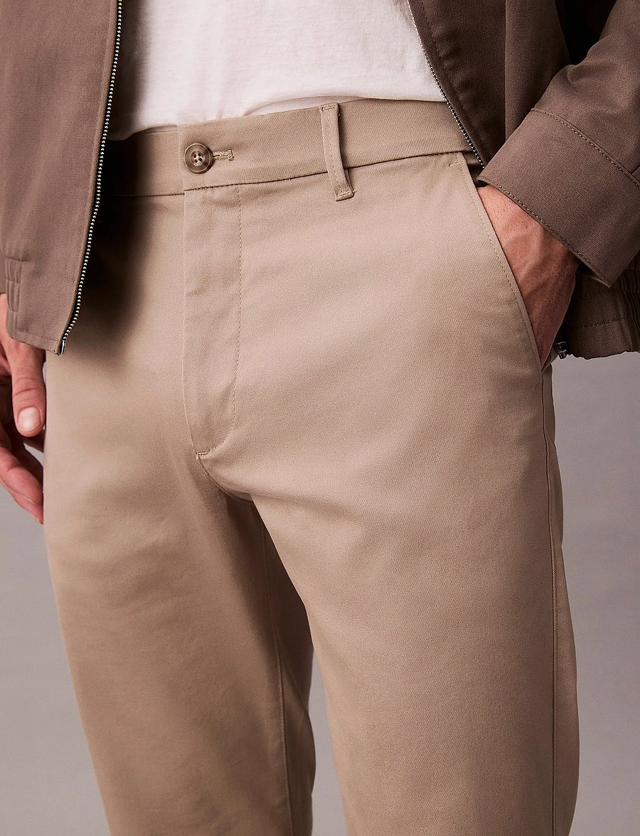 Calvin Klein - SLIM RFND CTTN STRTCH TROUSER - chinos - vintage khaki - 3