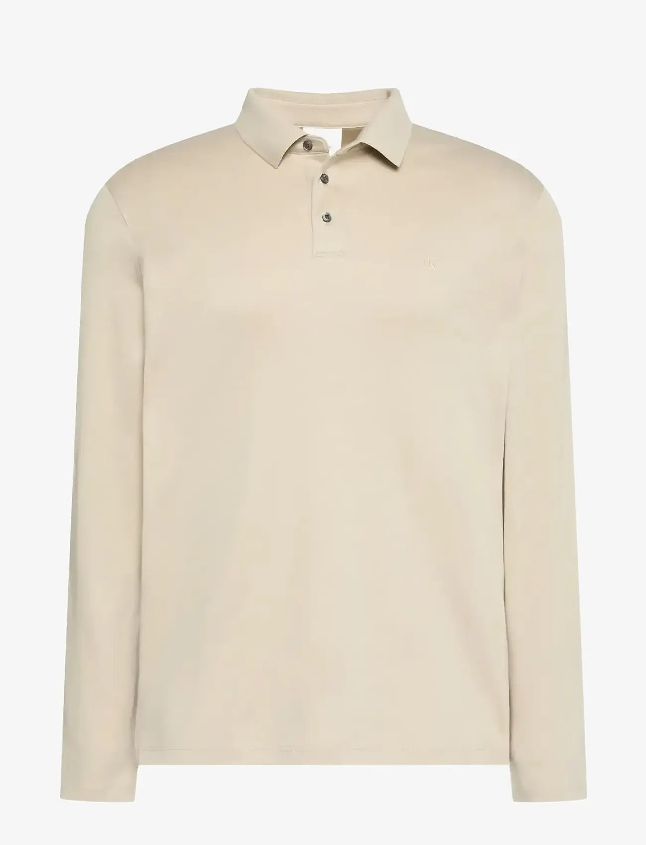 Calvin Klein - LS SUPIMA COTTON SOLID POLO - langærmede poloer - ancient marble - 1