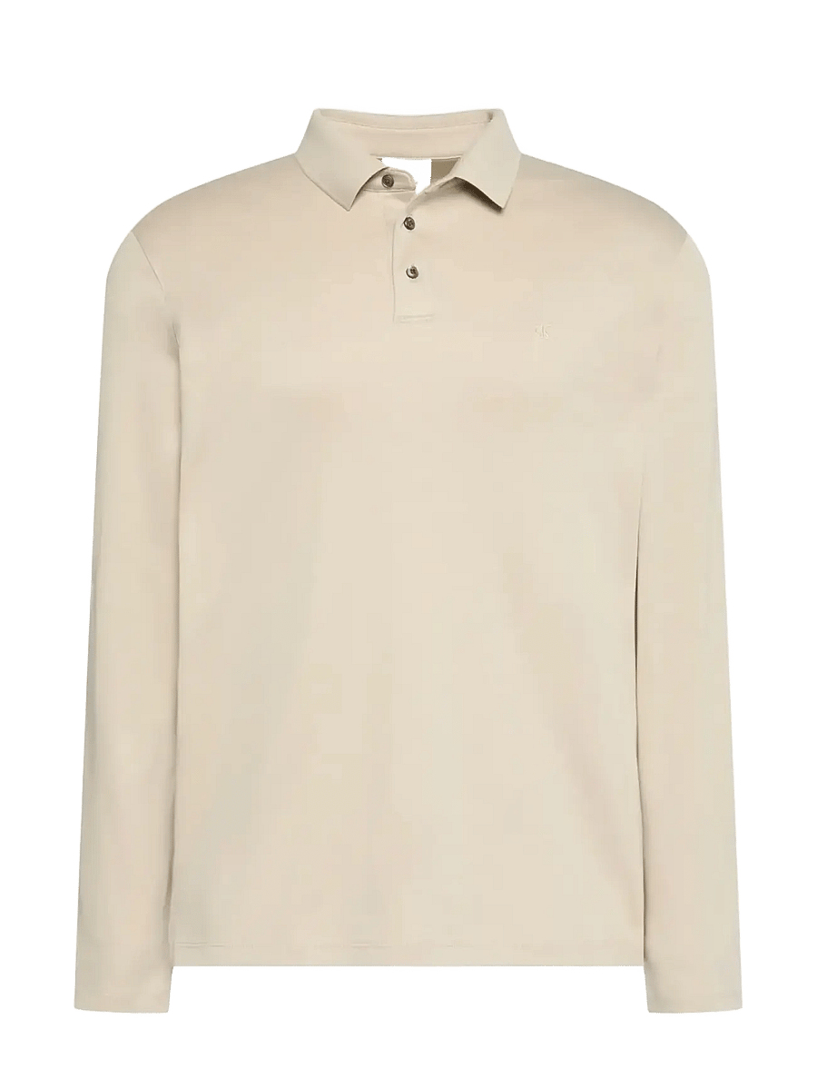 Calvin Klein - LS SUPIMA COTTON SOLID POLO - langärmelig - ancient marble - 1