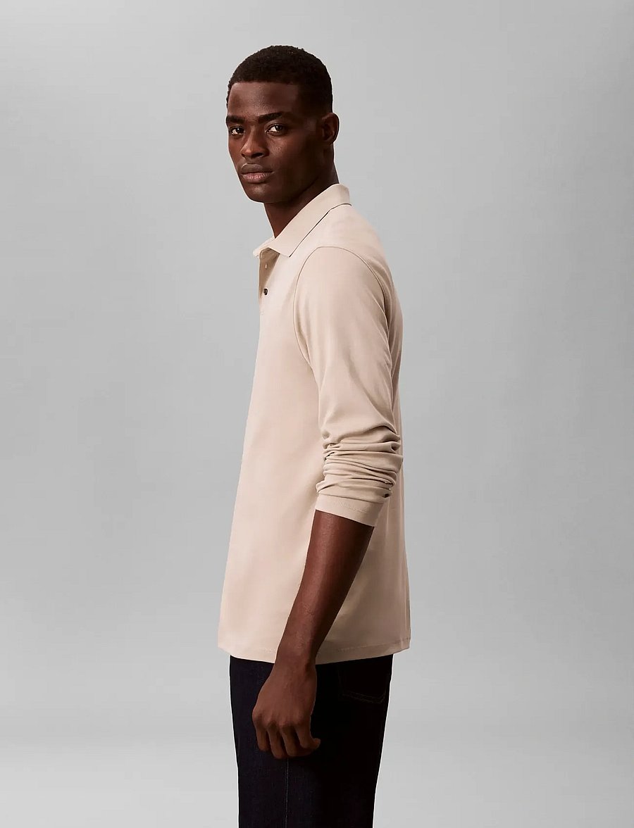 Calvin Klein - LS SUPIMA COTTON SOLID POLO - langärmelig - ancient marble - 5