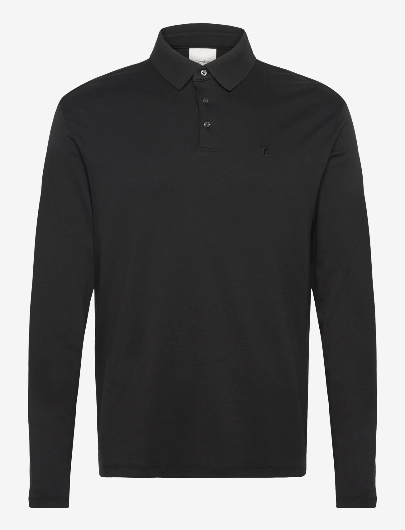 Calvin Klein - LS SUPIMA COTTON SOLID POLO - langärmelig - black - 1