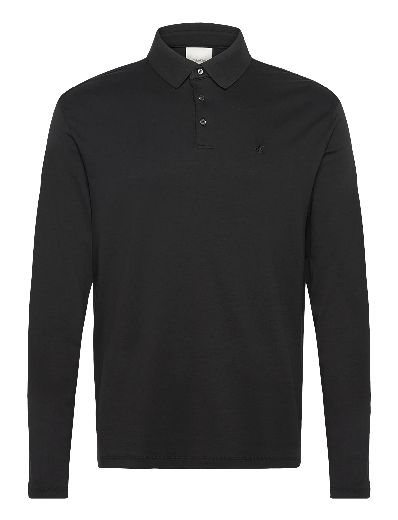 Calvin Klein - LS SUPIMA COTTON SOLID POLO - langärmelig - black - 1