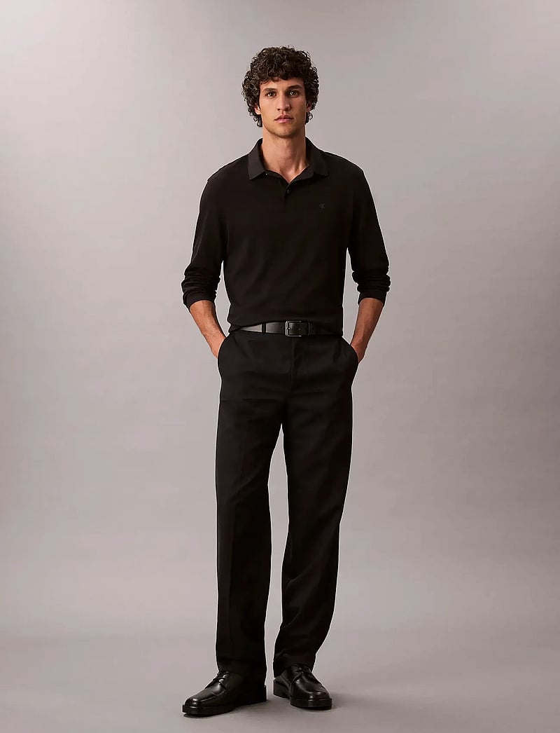 Calvin Klein - LS SUPIMA COTTON SOLID POLO - langärmelig - black - 4