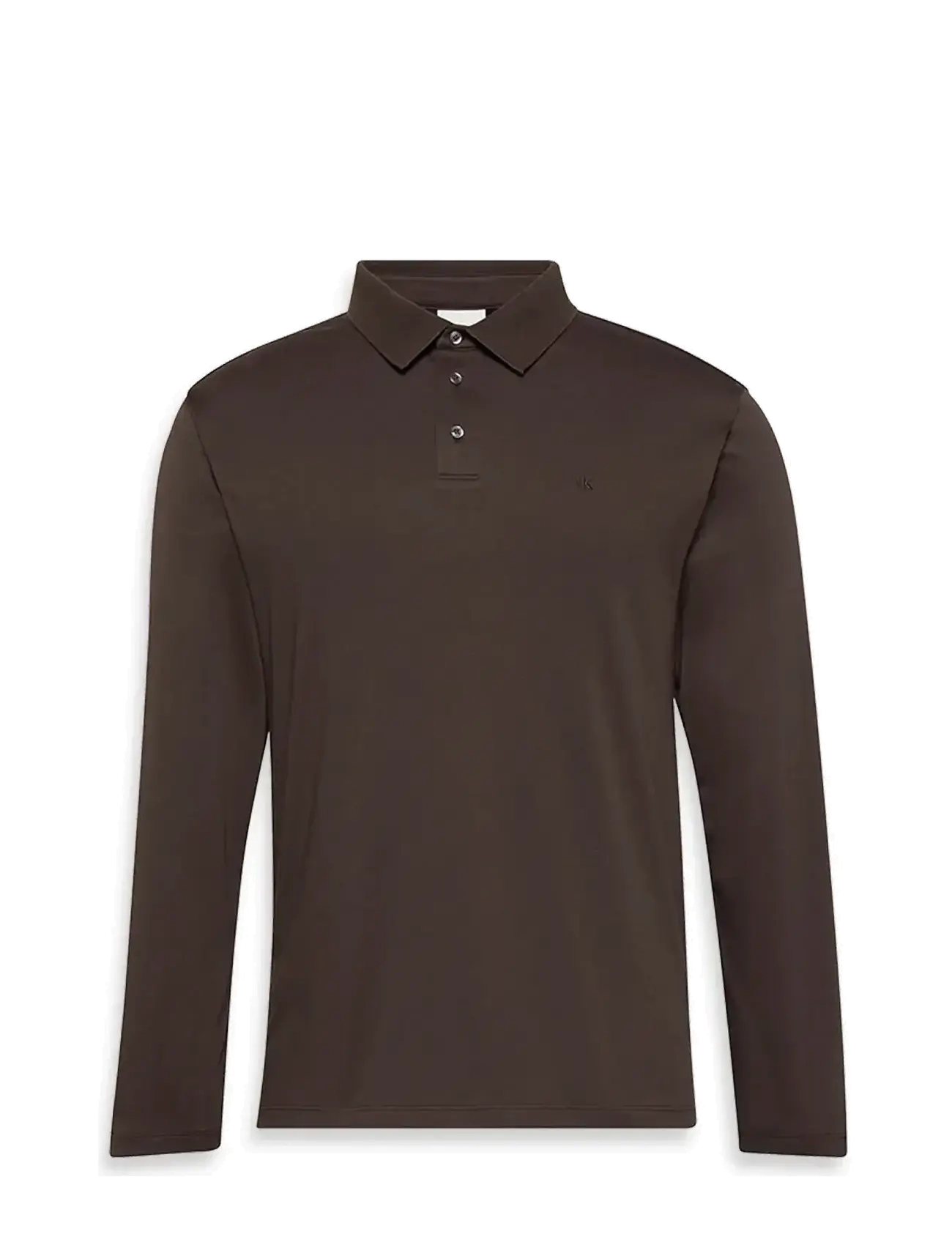 Calvin Klein LS SUPIMA COTTON SOLID POLO - Poloer - CHOCOLATE TORTE / khaki/green