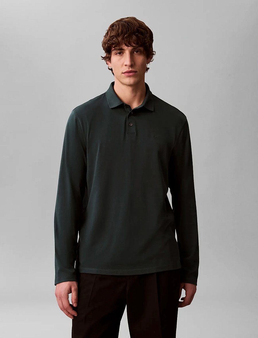 Calvin Klein - LS SUPIMA COTTON SOLID POLO - langärmelig - magical forest - 0