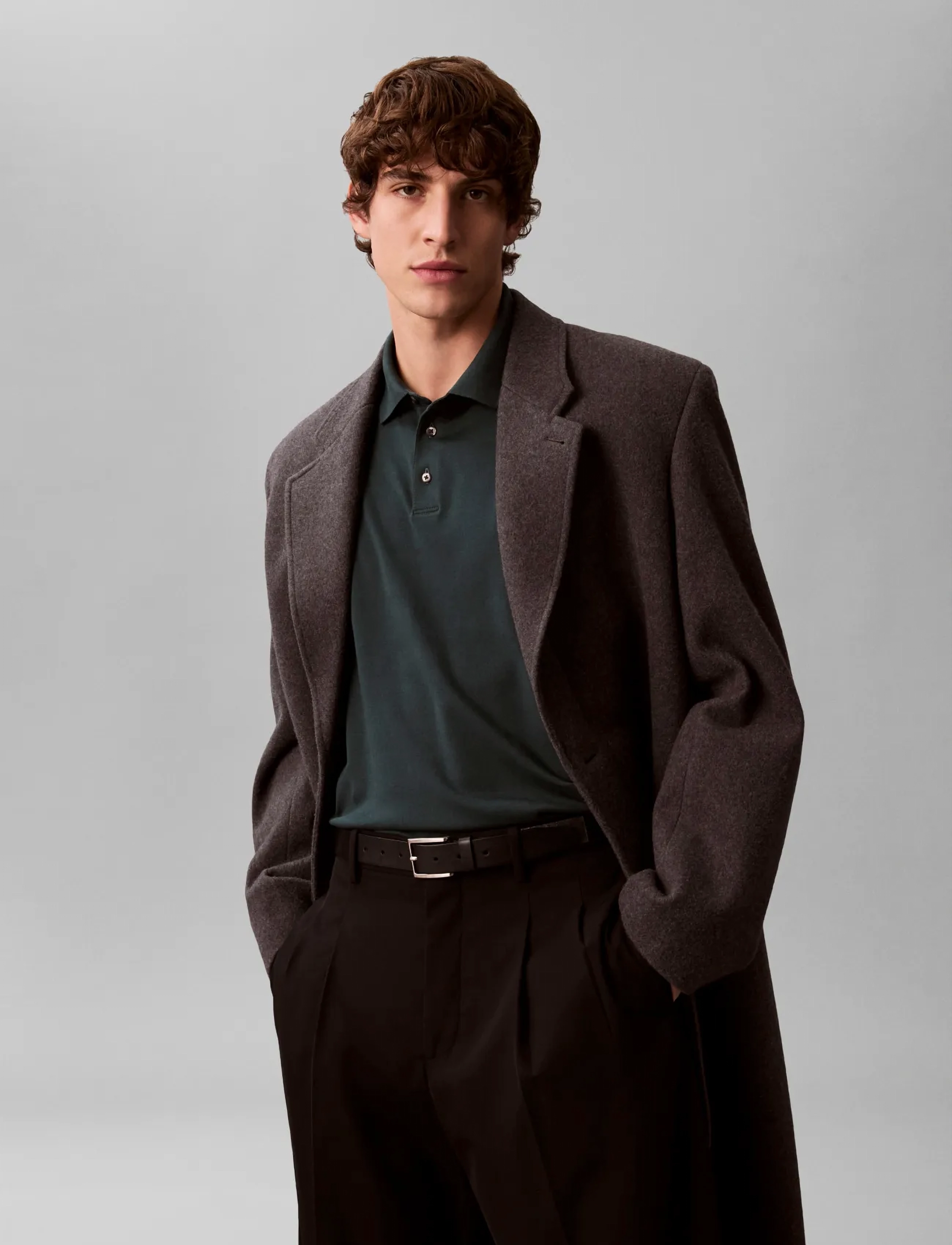 Calvin Klein - LS SUPIMA COTTON SOLID POLO - födelsedagspresenter - magical forest - 5