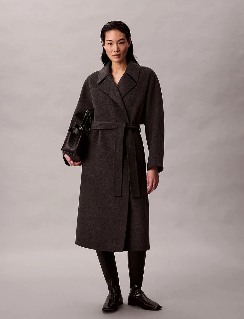 Calvin Klein - HERO TRENCH COAT-DBL FACE WOOL - - winterjacken - b85 charcoal heather - 0
