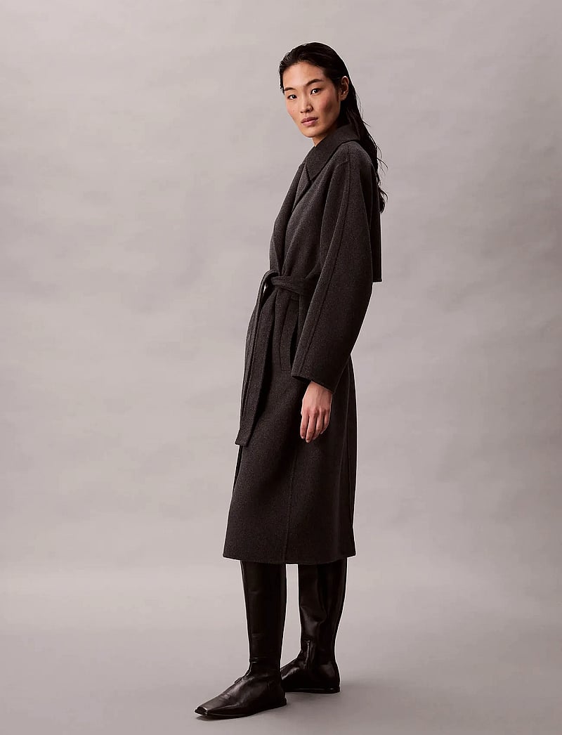 Calvin Klein - HERO TRENCH COAT-DBL FACE WOOL - - winterjacken - b85 charcoal heather - 3