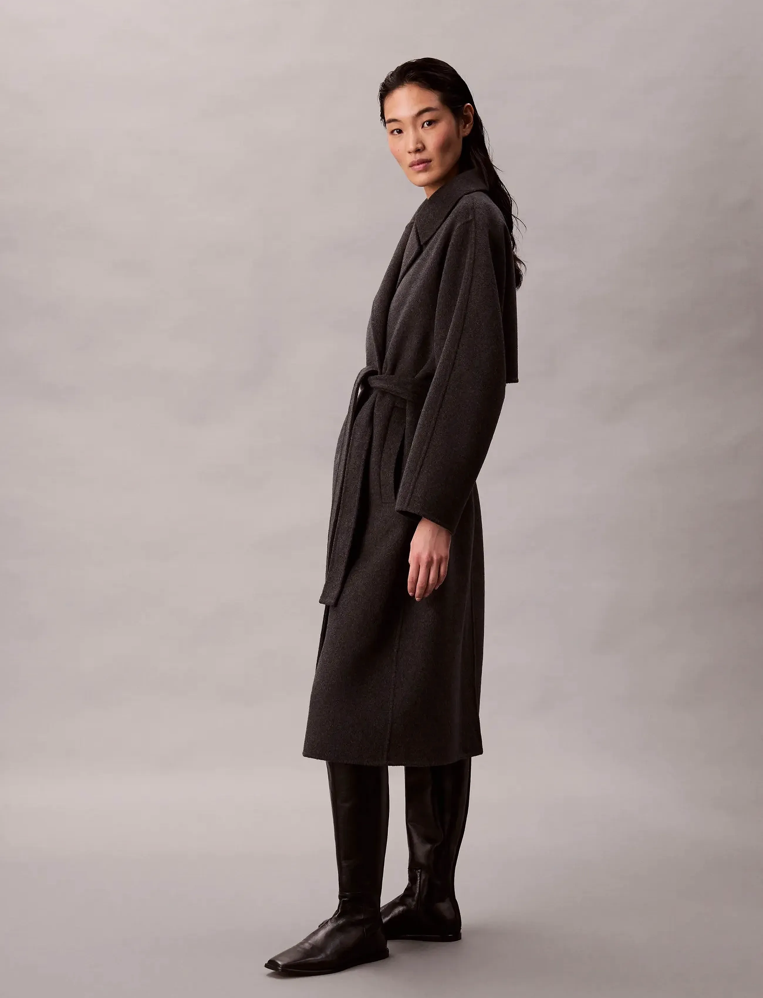 Calvin Klein - HERO TRENCH COAT-DBL FACE WOOL - - vinterjakker - b85 charcoal heather - 3
