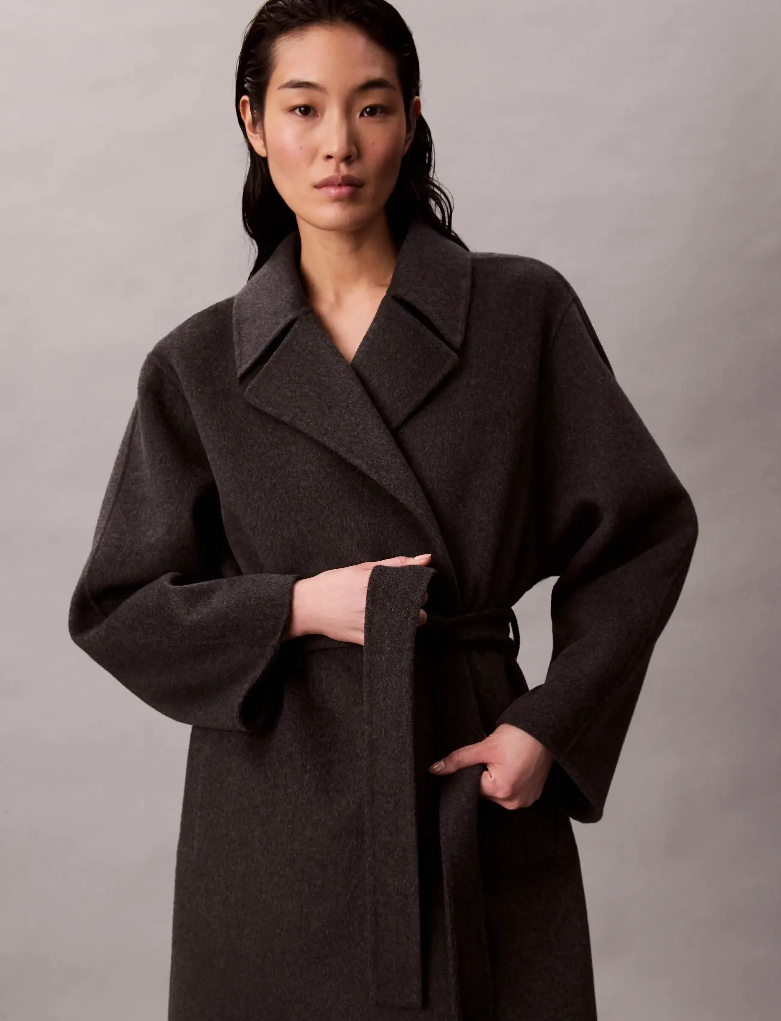 Calvin Klein - HERO TRENCH COAT-DBL FACE WOOL - - vinterjakker - b85 charcoal heather - 4