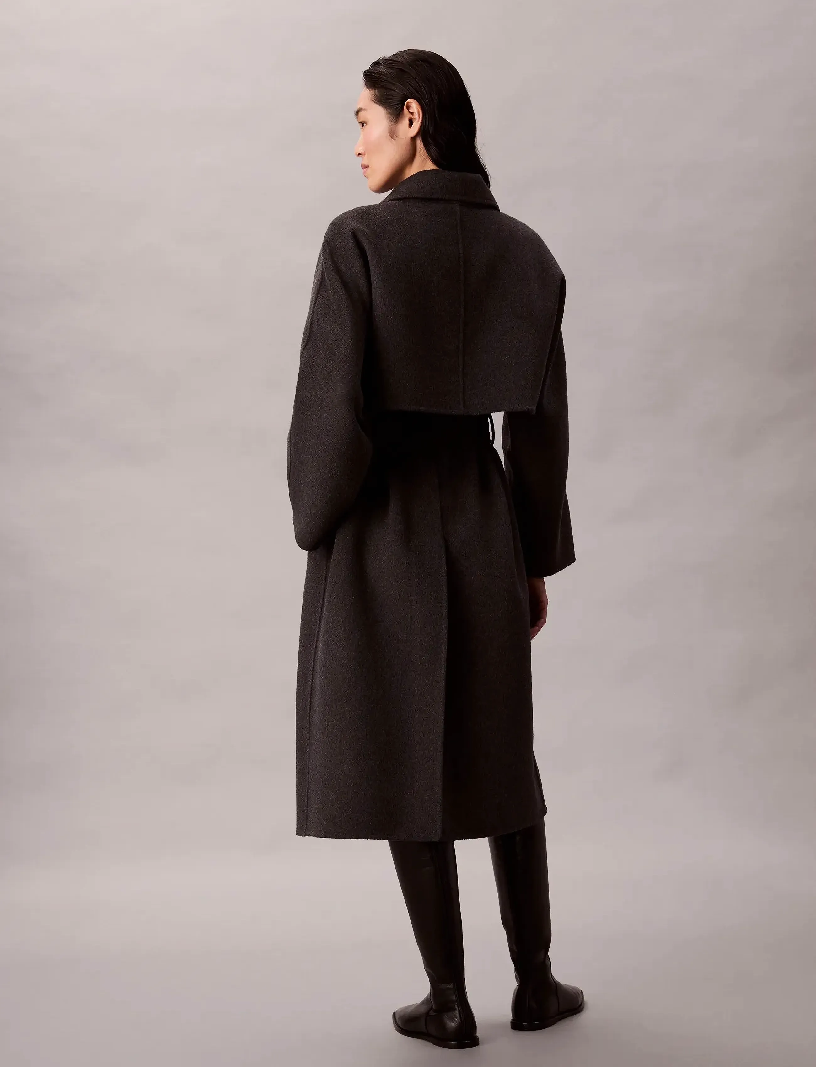 Calvin Klein - HERO TRENCH COAT-DBL FACE WOOL - - vinterjakker - b85 charcoal heather - 5