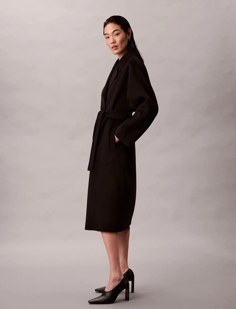 Calvin Klein - HERO TRENCH COAT-DBL FACE WOOL - - wollmäntel - black - 3