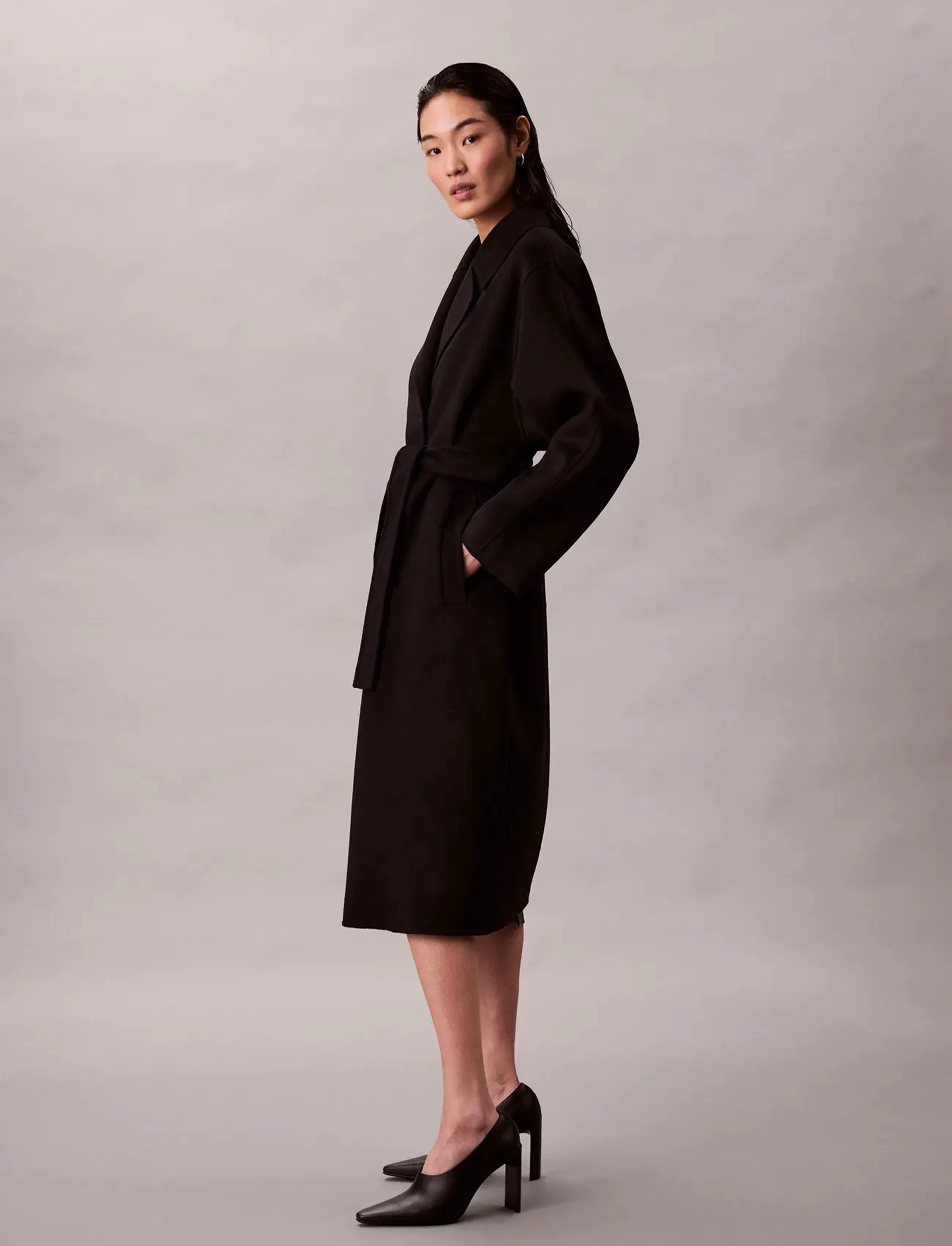 Calvin Klein - HERO TRENCH COAT-DBL FACE WOOL - - winterjacken - black - 3