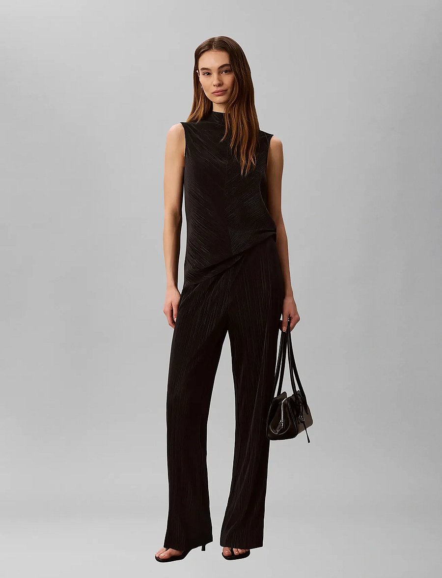 Calvin Klein - Plisse Pull On Pant - sirged püksid - black - 0
