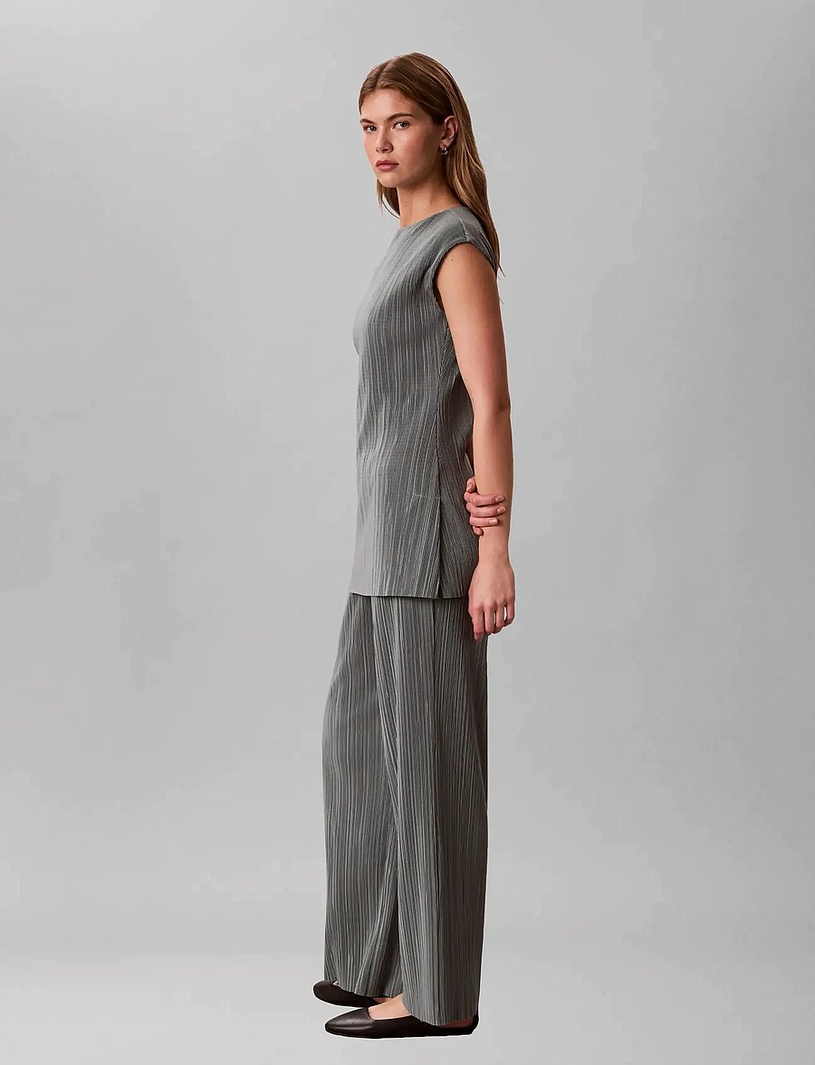 Calvin Klein - Plisse Pull On Pant - bukser med lige ben - shadow - 4