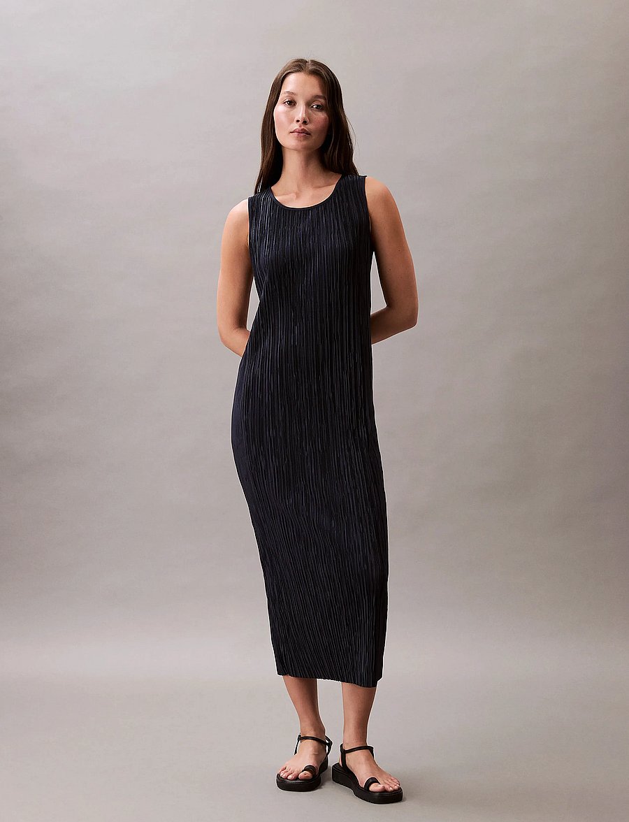 Calvin Klein - Plisse SL Midi Dress - t-shirt dresses - sky captain - 3