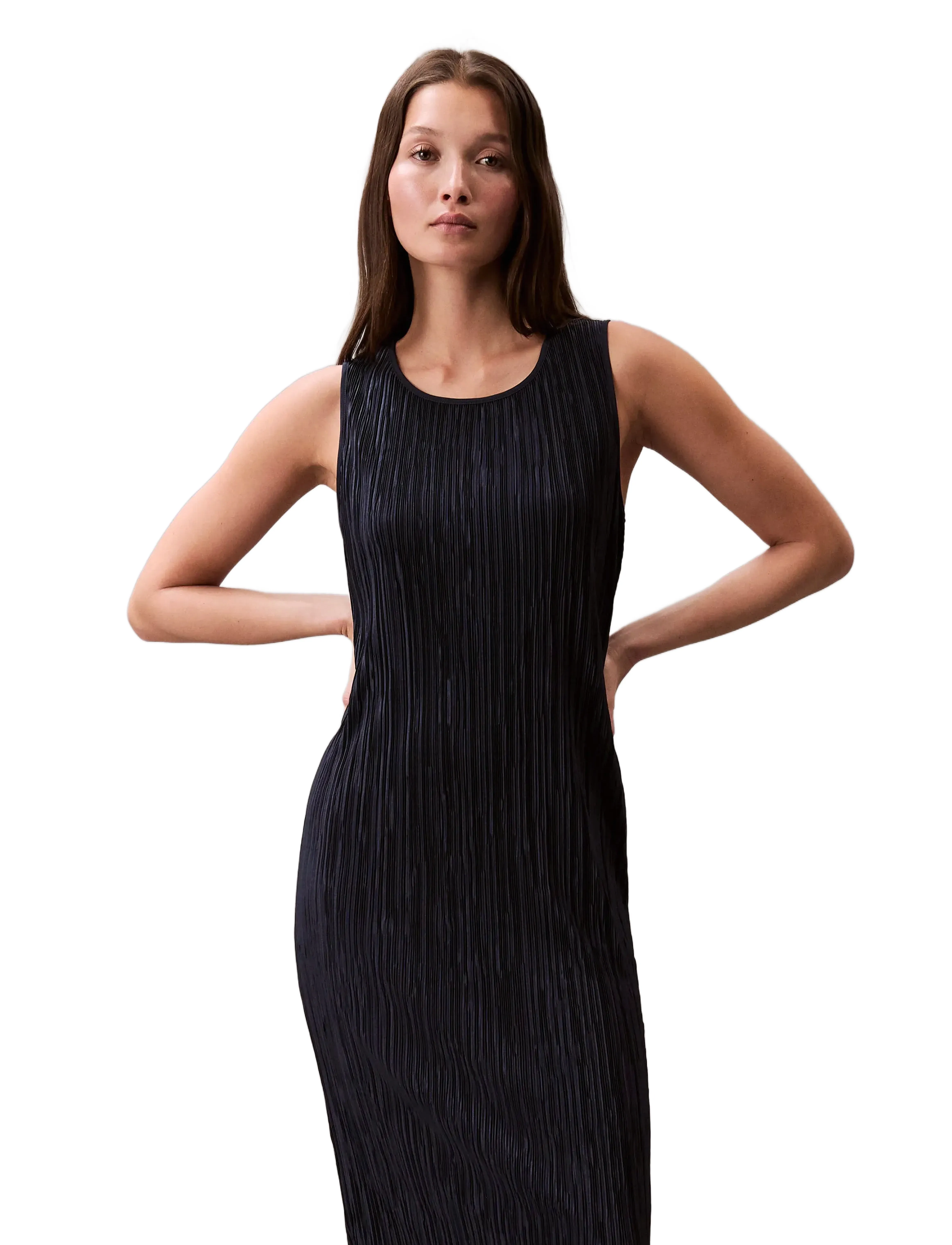 Calvin Klein Plisse Sl Midi Dress midiklänningar dam – bild 5