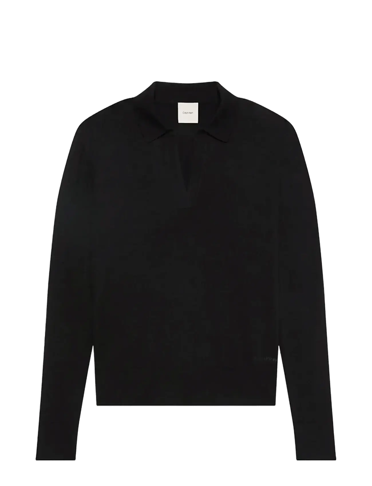Calvin Klein LS JNY EXTRAFINE MERINO SWTR 14G - Stickat - BLACK / black