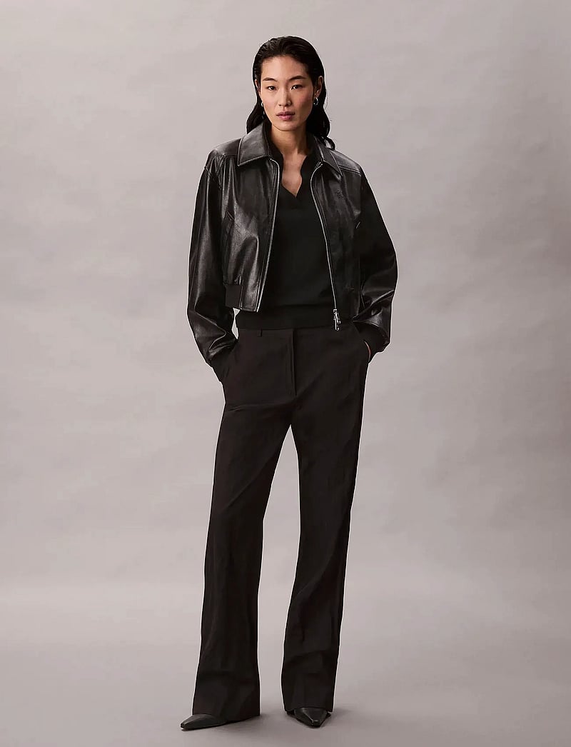 Calvin Klein - LS JNY EXTRAFINE MERINO SWTR 14G - striktrøjer - black - 3